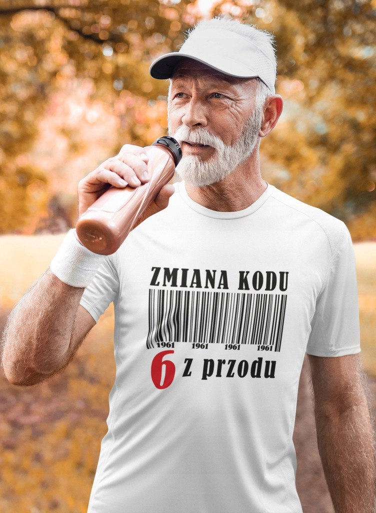 KOSZULKA T-SHIRT PREZENT 60 URODZINY ROZM Dekolt okrągły