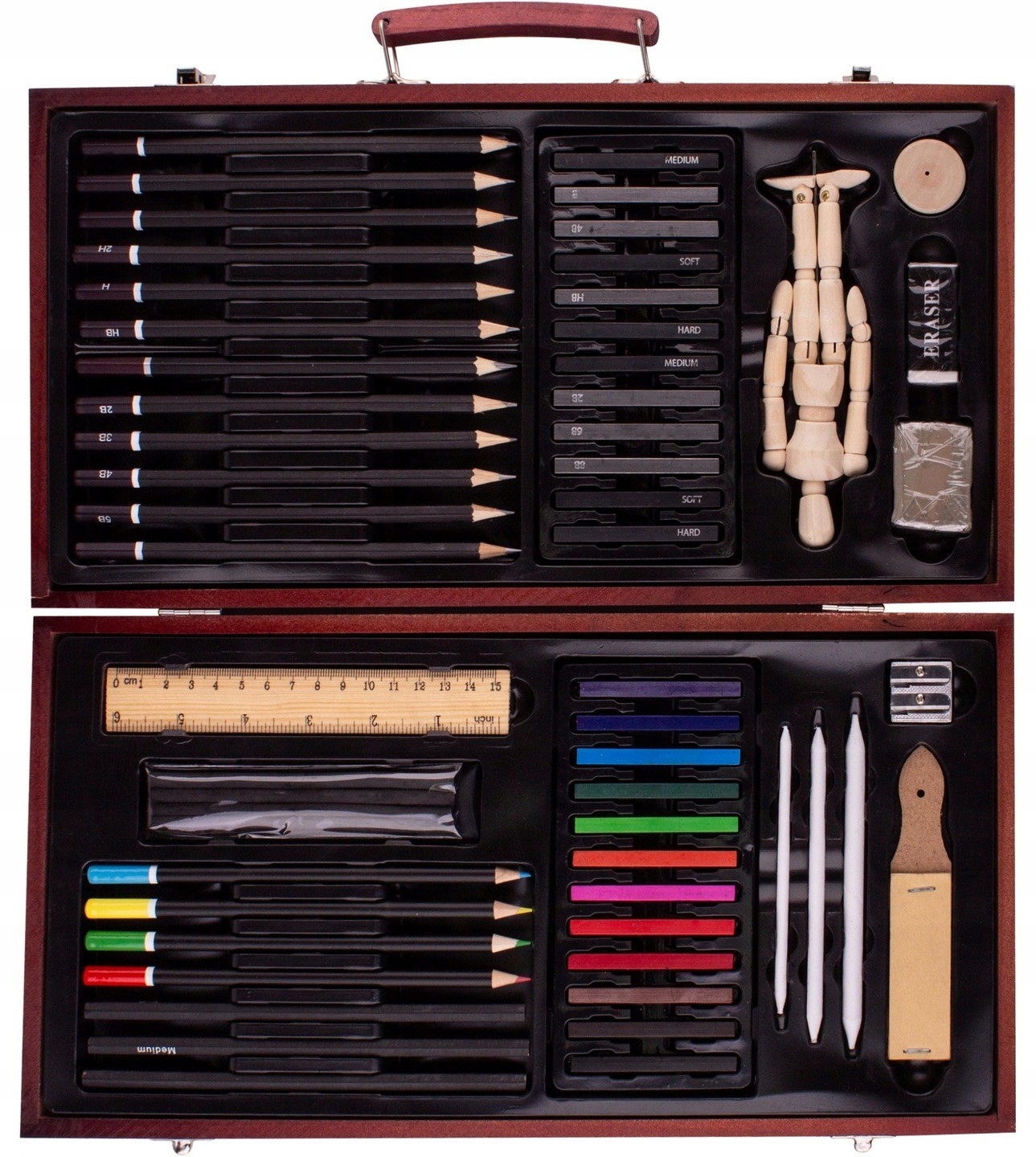 Zestaw artystyczny do szkicowania w drewnianej walizce 58el Rexus Marka Rexus