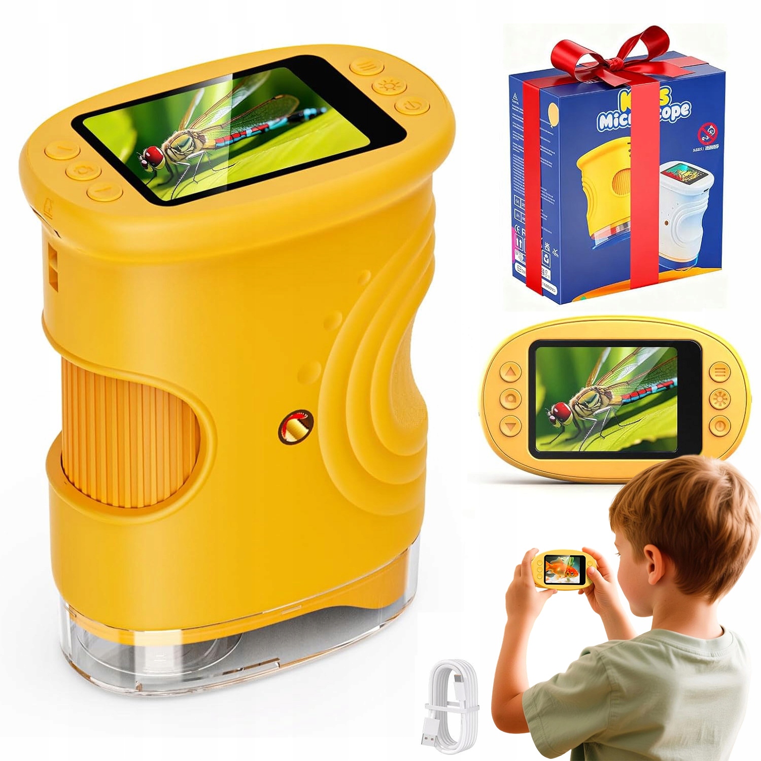 Vzdělávací Mikroskop Pro Děti 1000X Přenosné Led Připojení K Počítači