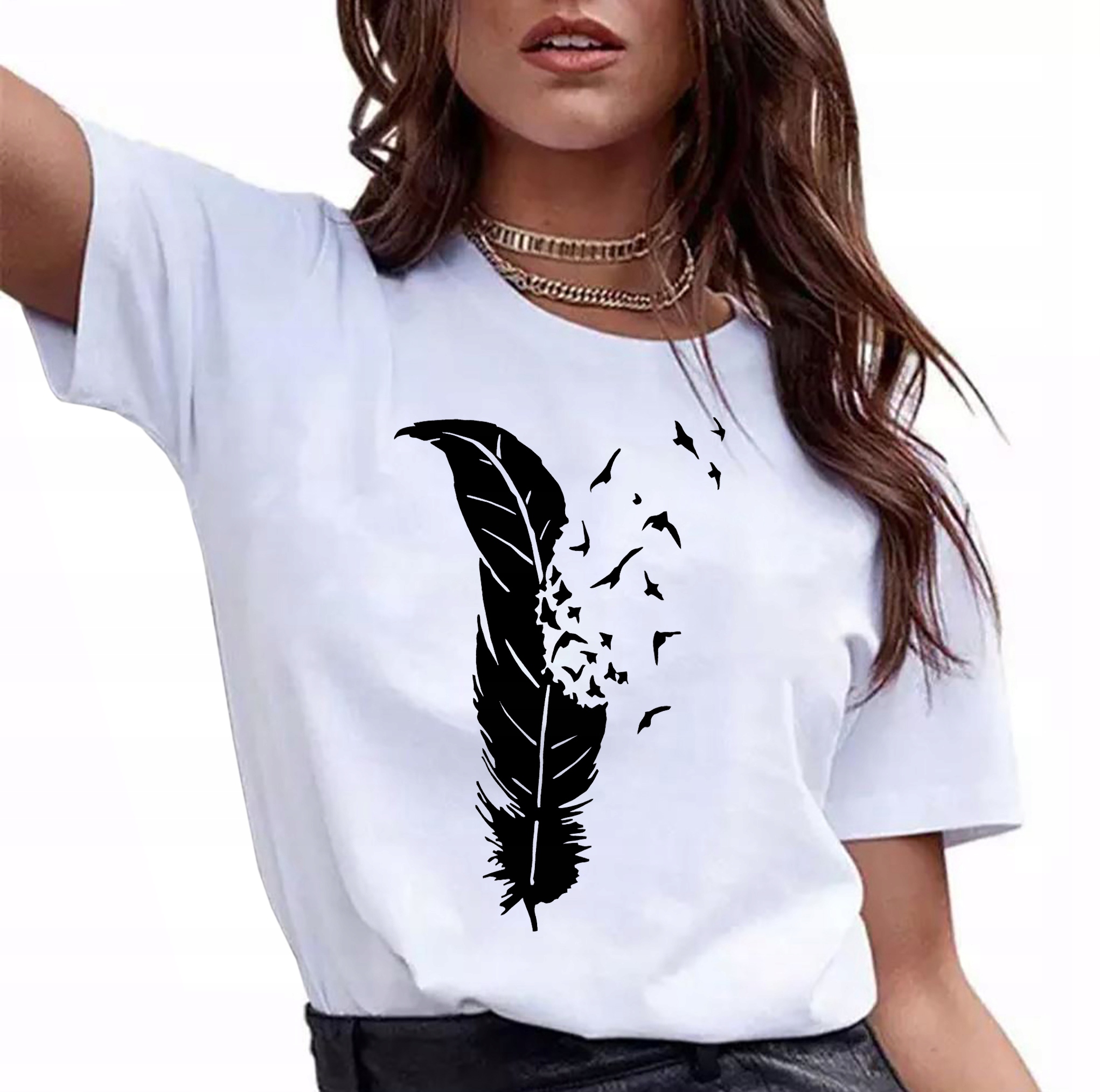

T-shirt Koszulka Damska Ptasie Pióro XL