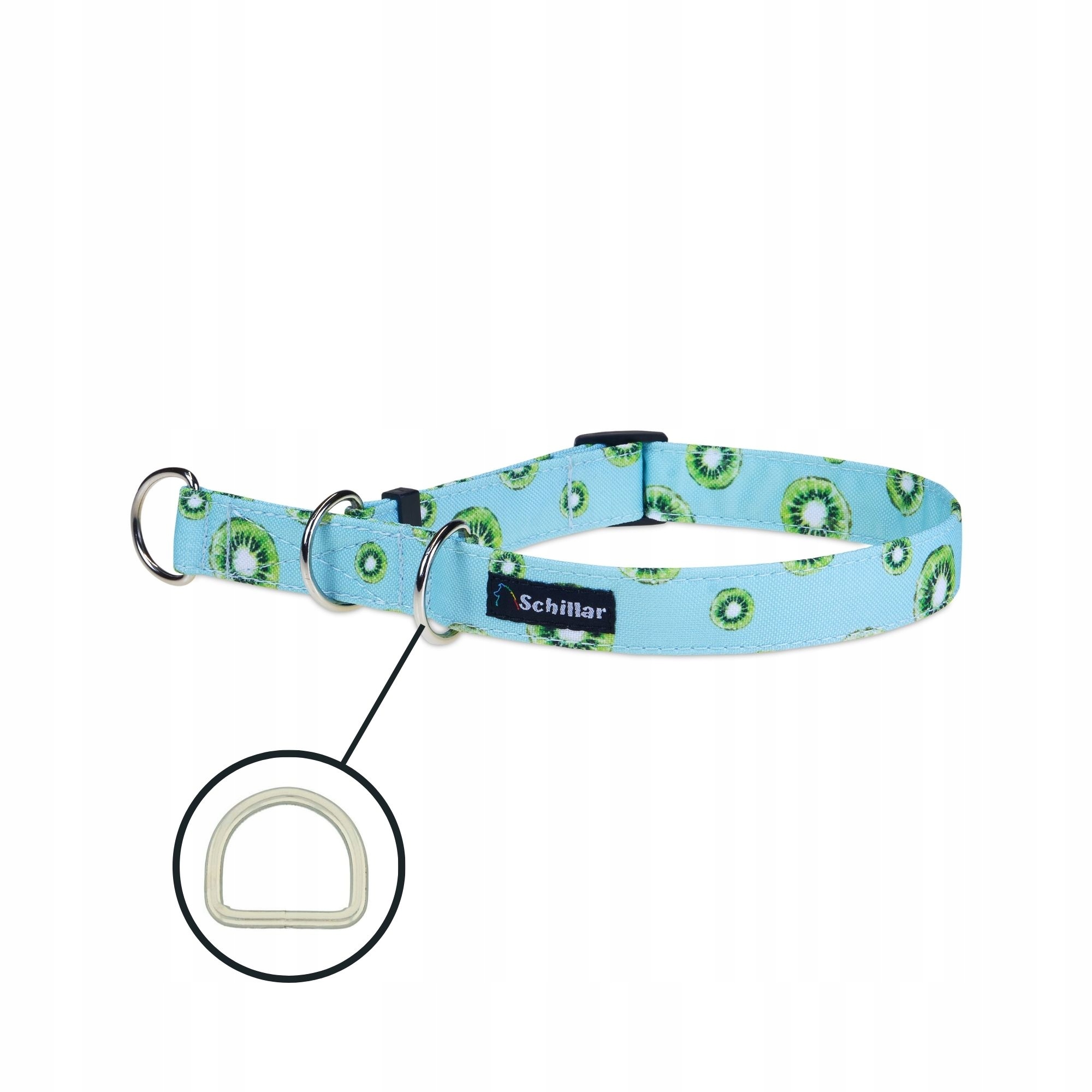 Polostahovací obojek pro velkého psa barevný mátový kiwi L XL 40-60 cm