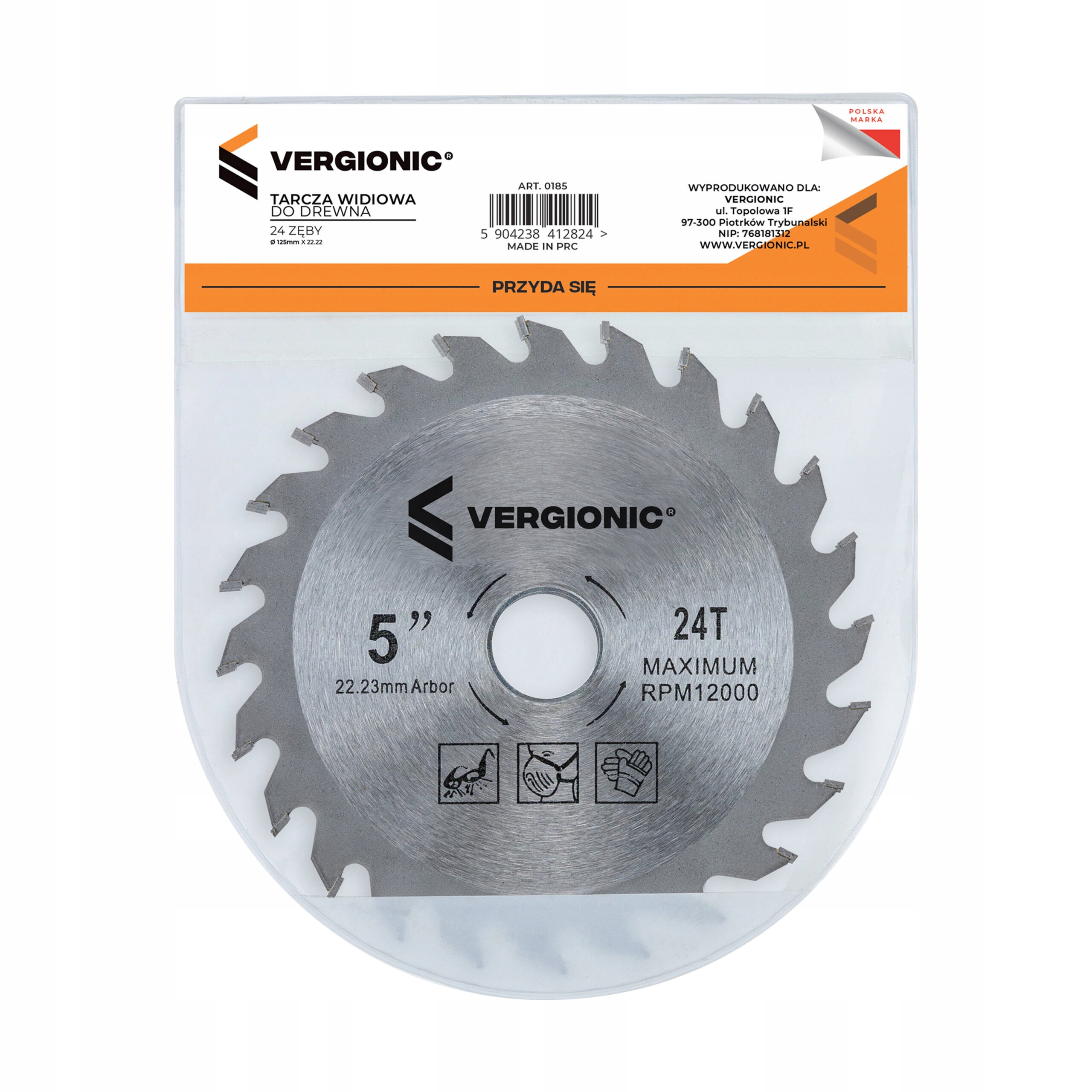 TARCZA WIDIOWA DO DREWNA 125 x 22,2 mm 24T EAN (GTIN) 5904238412824