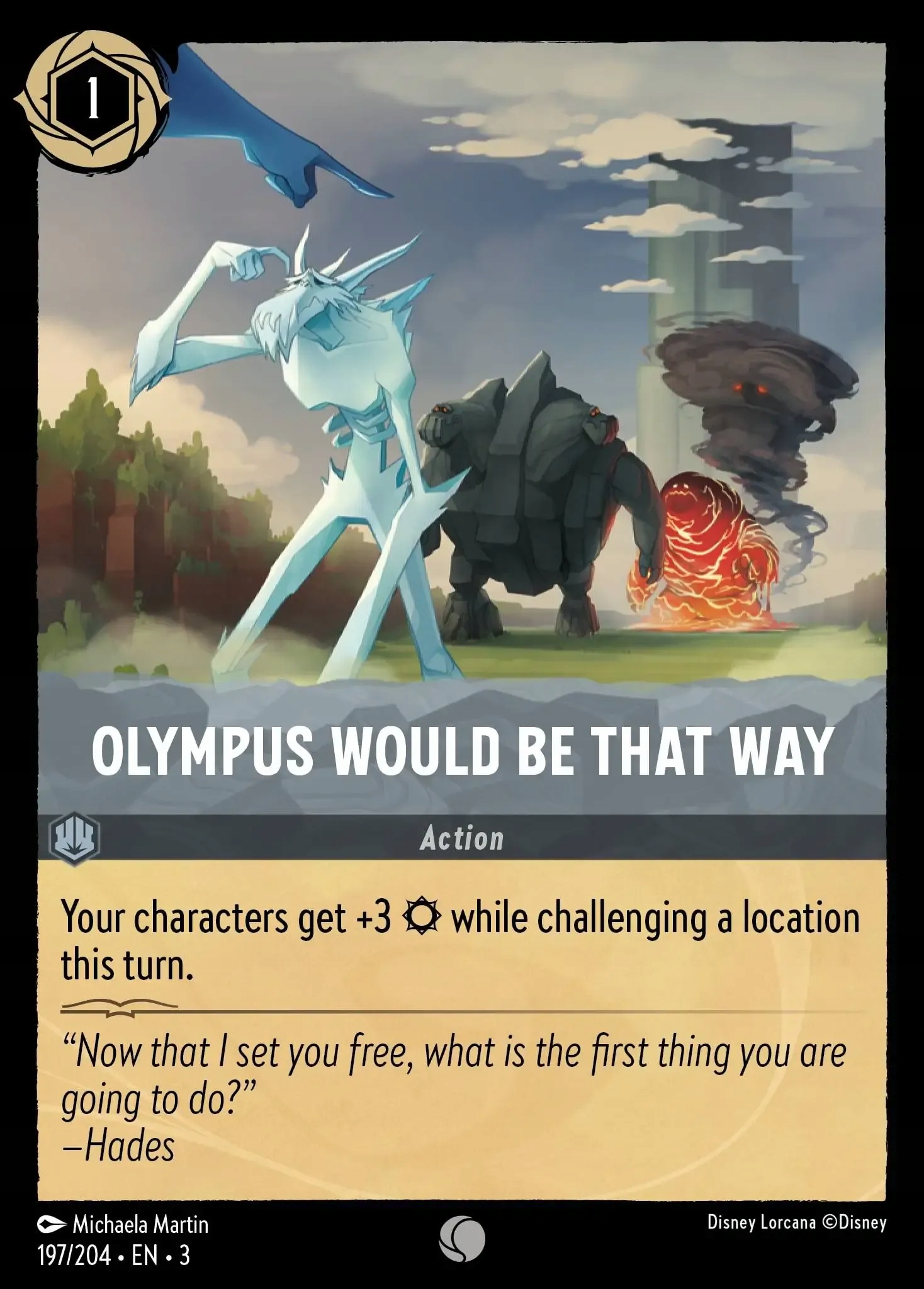Disney Lorcana Olympus Would Be That Way 3INK #197 Foil