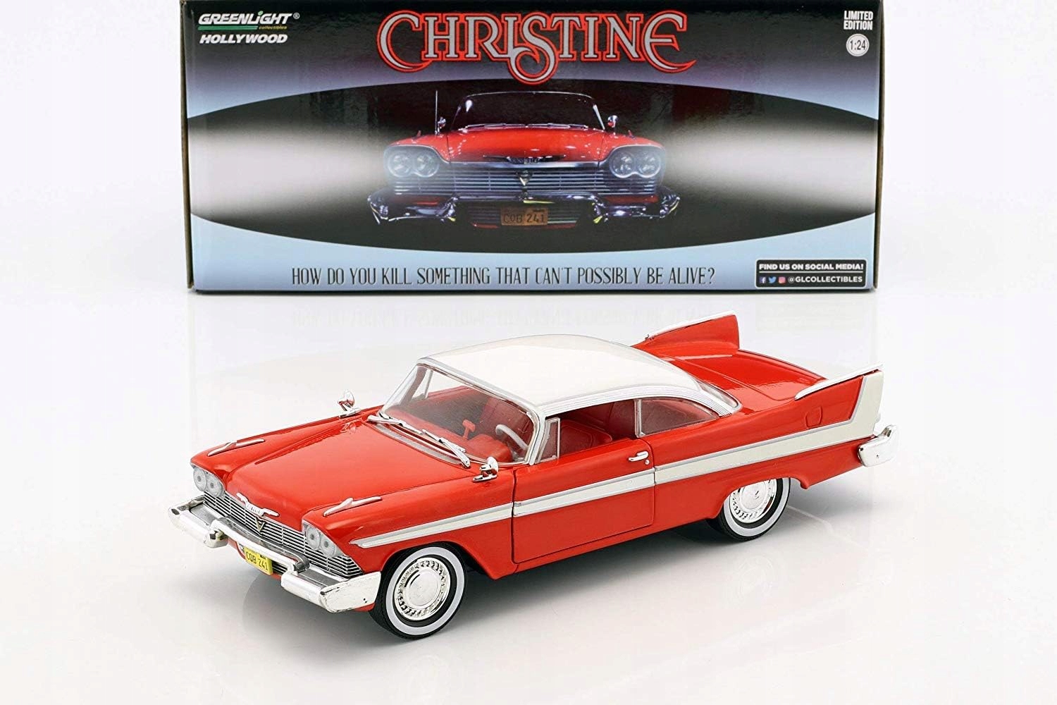 Greenlight 1958 Plymouth Fury Red/White z filmu „Christine“ (1983) 1:24