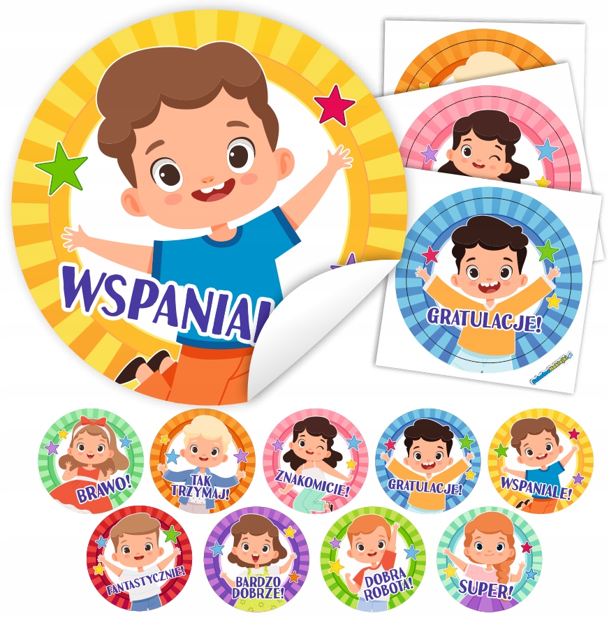 

Naklejki Motywacyjne Dzieci Wycięte 90 szt.