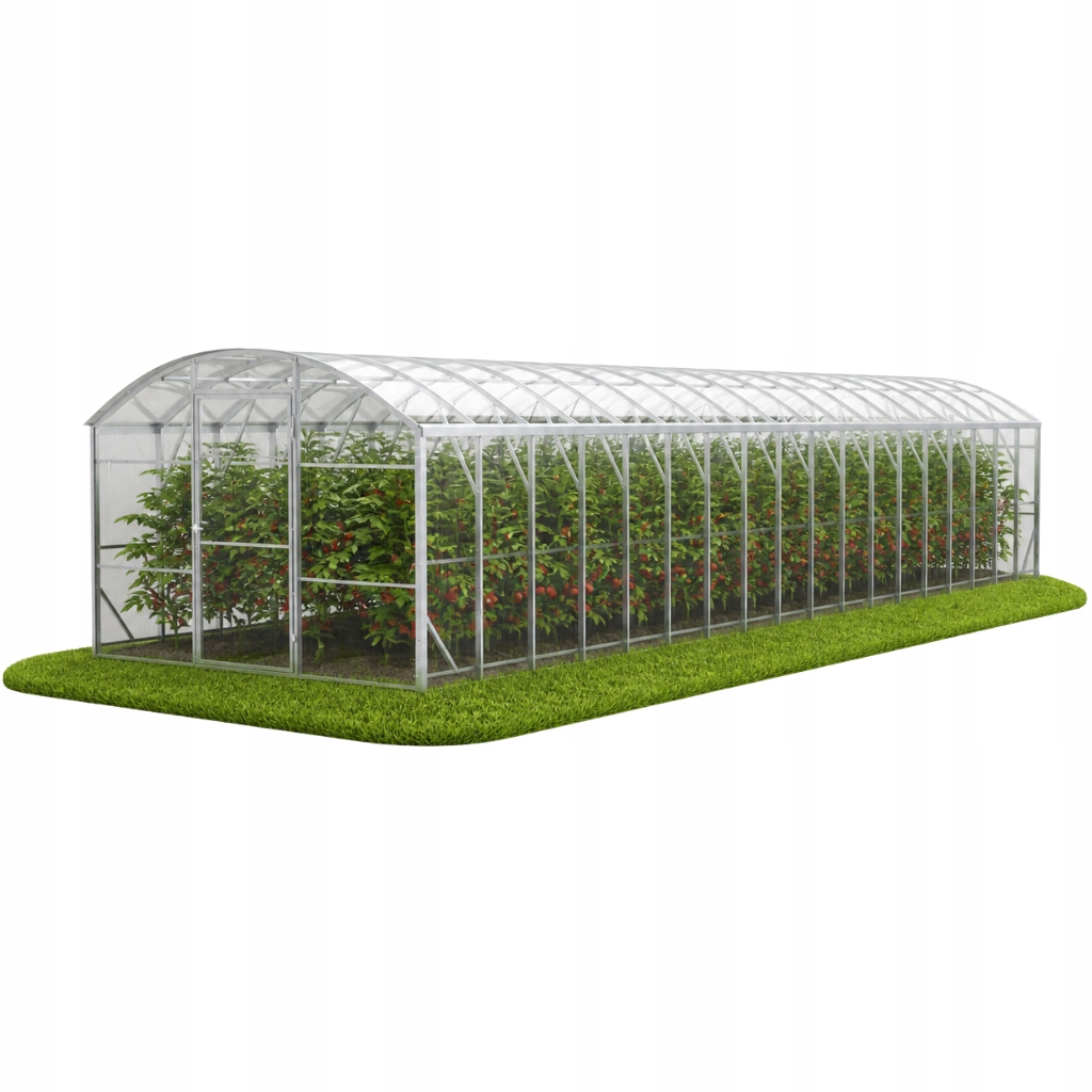 Polykarbonátový skleník Polka zahradní vysoký 3x12 m, profil 40x20, pozink 4 mm