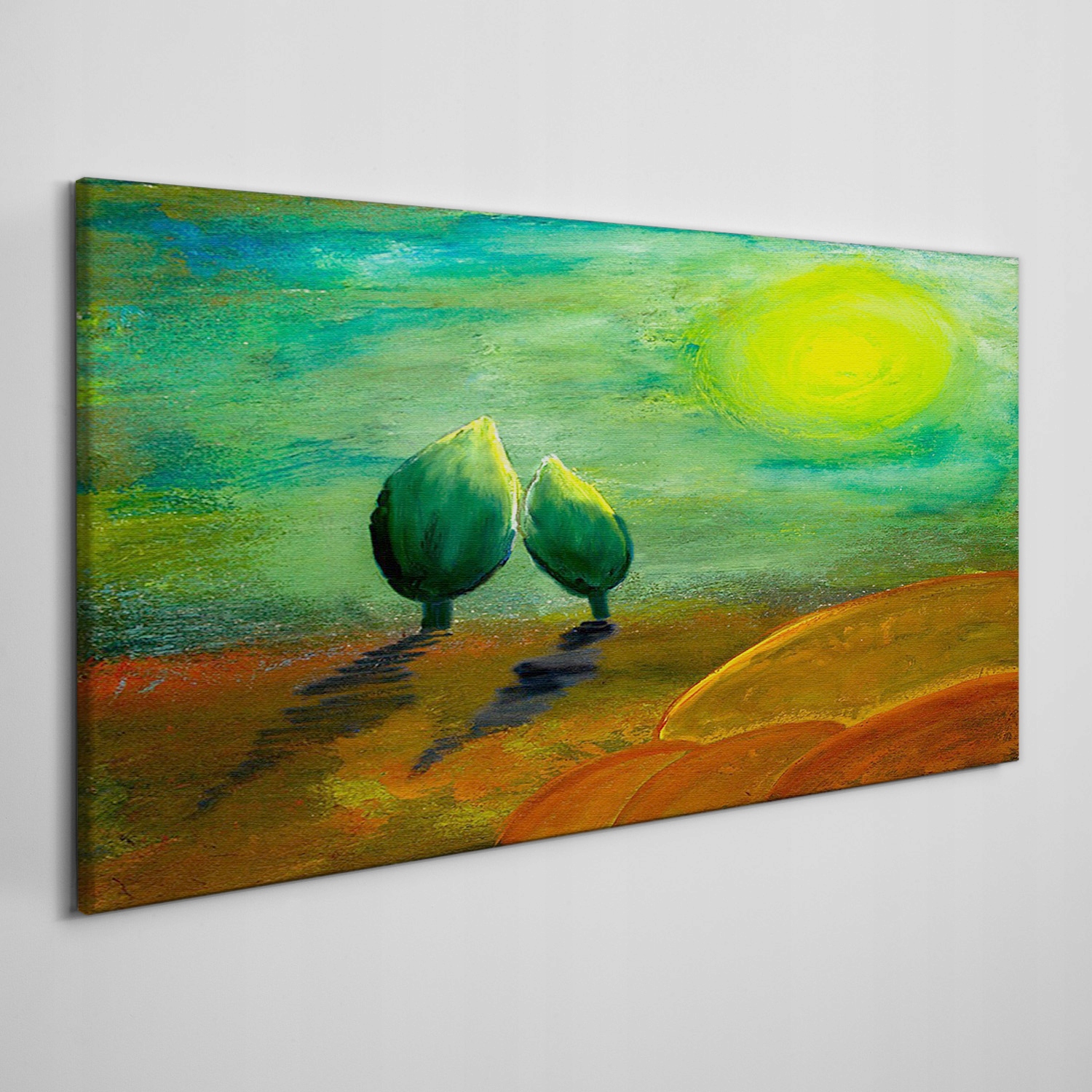 

Foto-obraz na ramie płótno Słońce drzewa 100x50 cm
