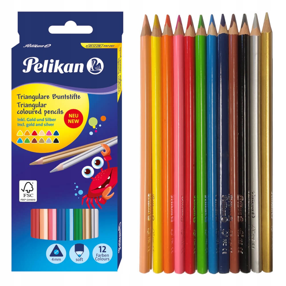 

Kredki ołówkowe srebrny złoty, Pelikan