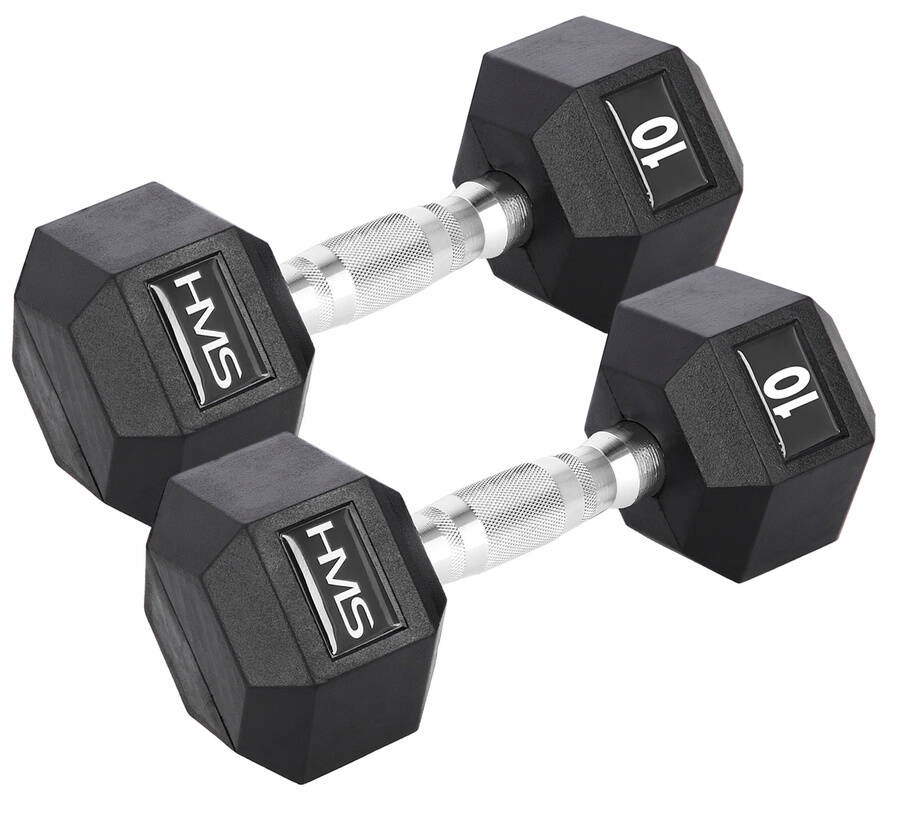 Hms Sada gumových hexagonálních činek pro fitness cvičení 2x10 kg