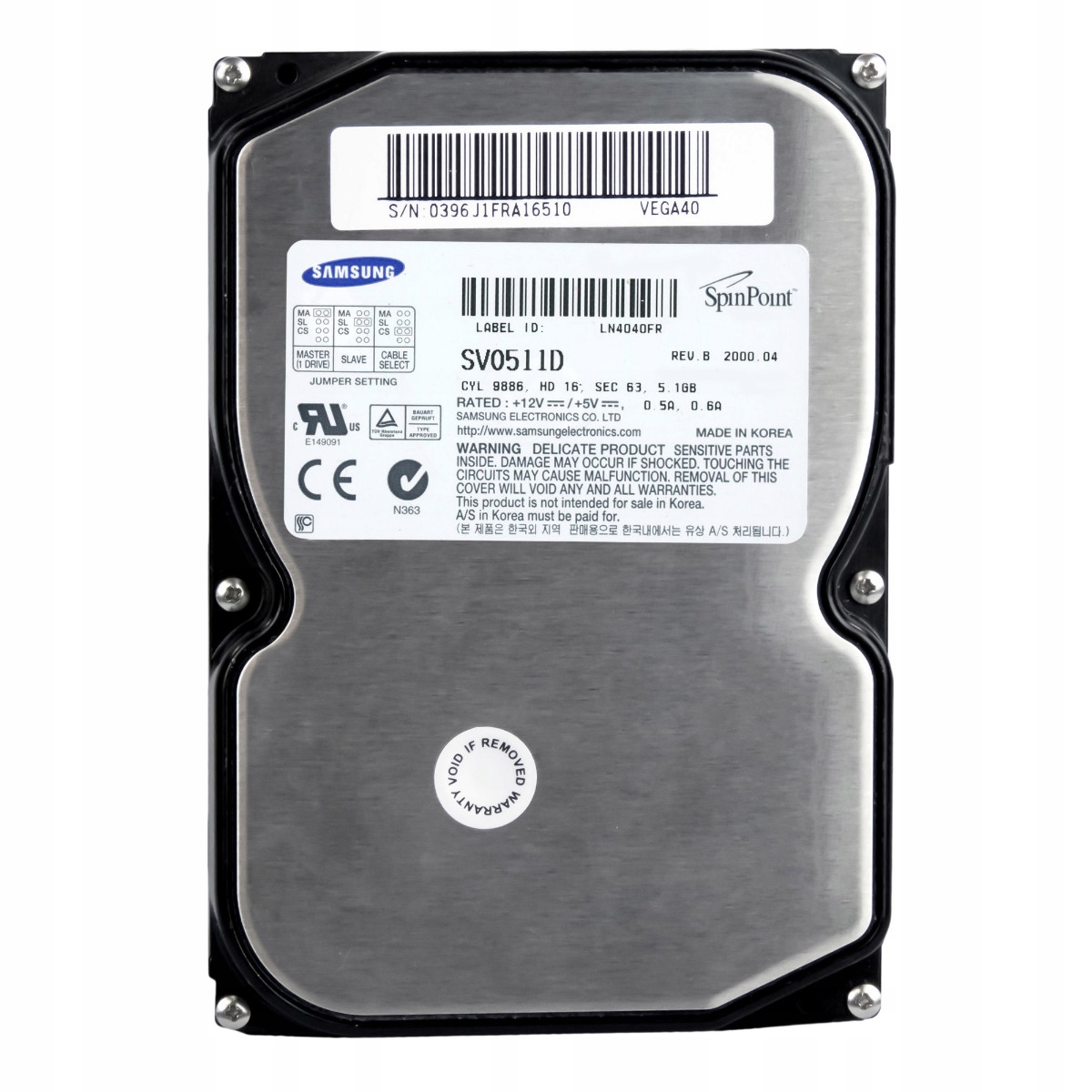 Samsung SpinPoint V10200 5.1GB 5.4K Ata 3.5'' SSV0511D