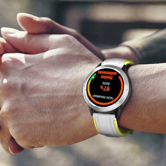 Smartwatch Meski GPS Sportowy Zegarek Czarny Polskie Menu Powiadomienia PL Transmisja danych brak