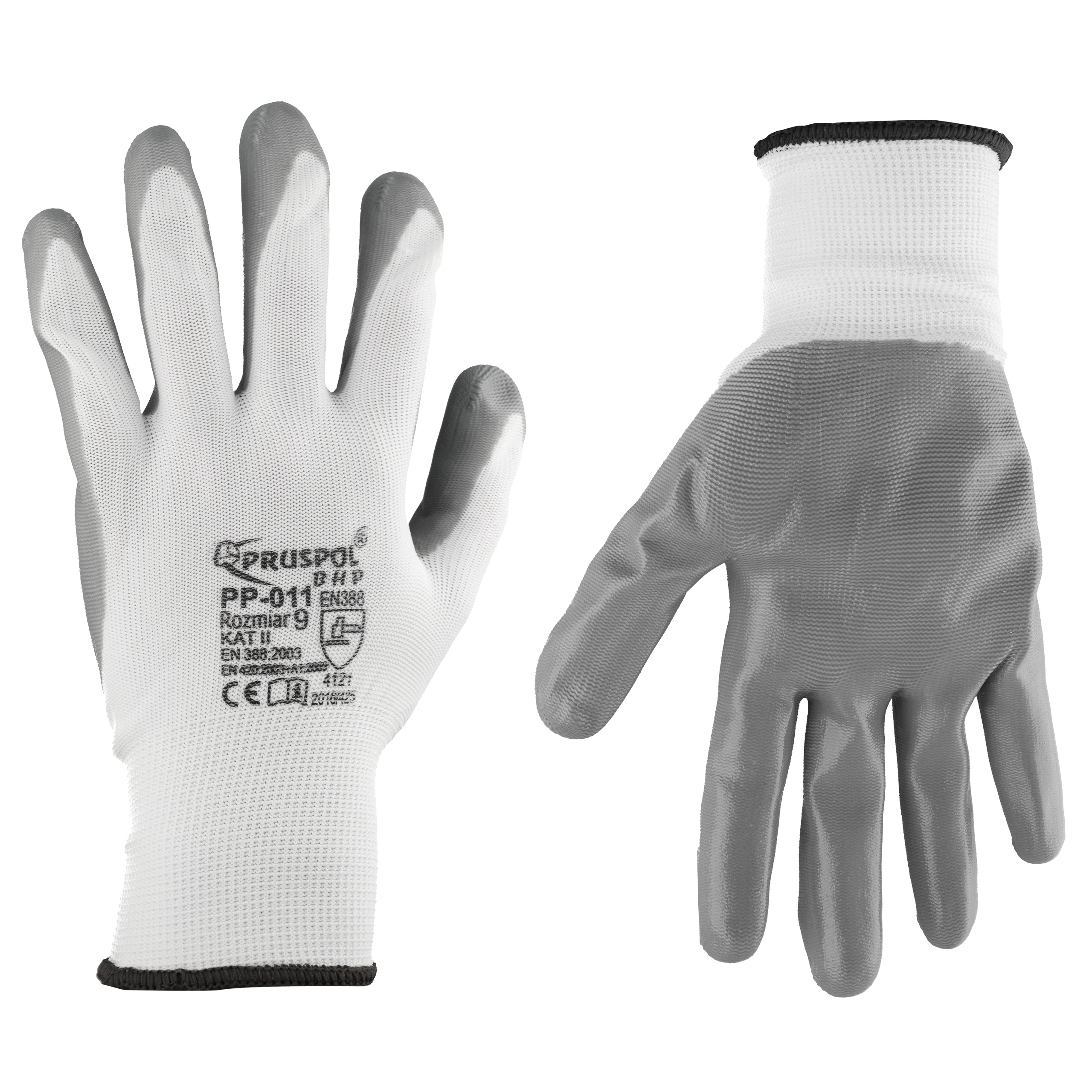 Rękawice Robocze Rękawiczki Szare Nitrylowe Nitryl Mocne rozmiar 9 10 par