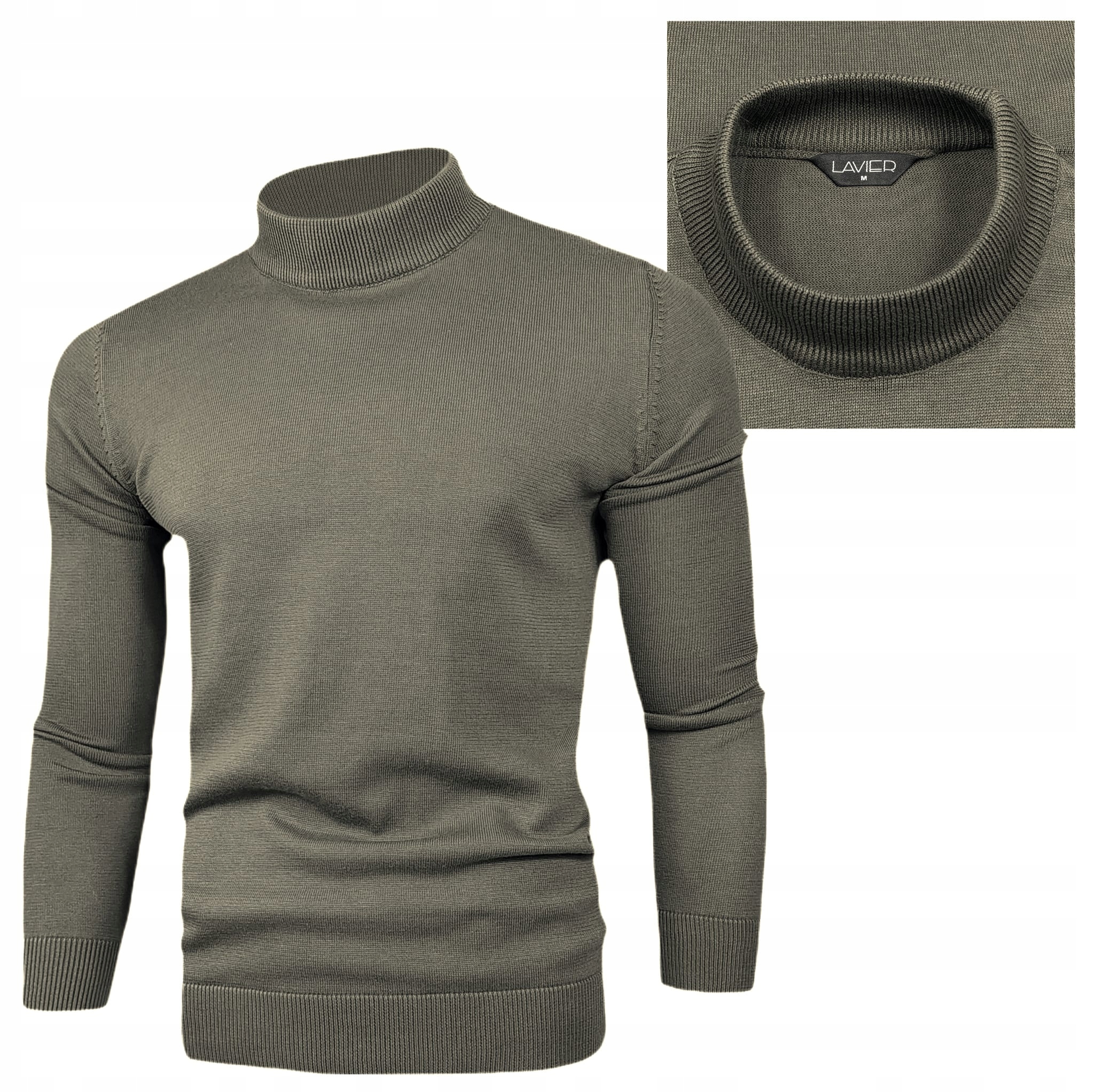 Pánský svetr Lavier se stojáčkem, 100% Bavlna , šedo- vel. se stojáčkem