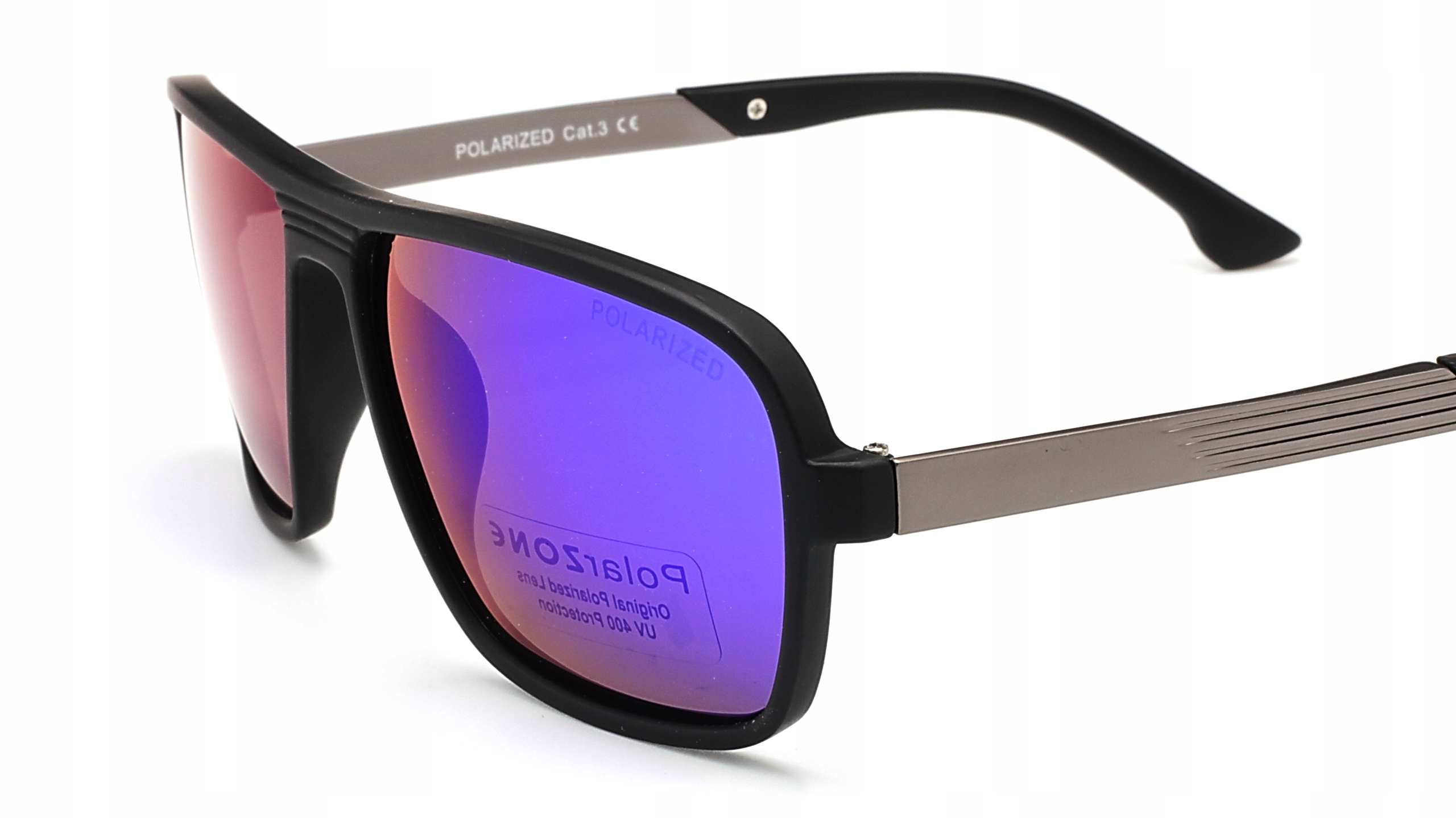 OKULARY POLARYZACYJNE UV MĘSKIE SPORTOWE ETUI Fason nerdy