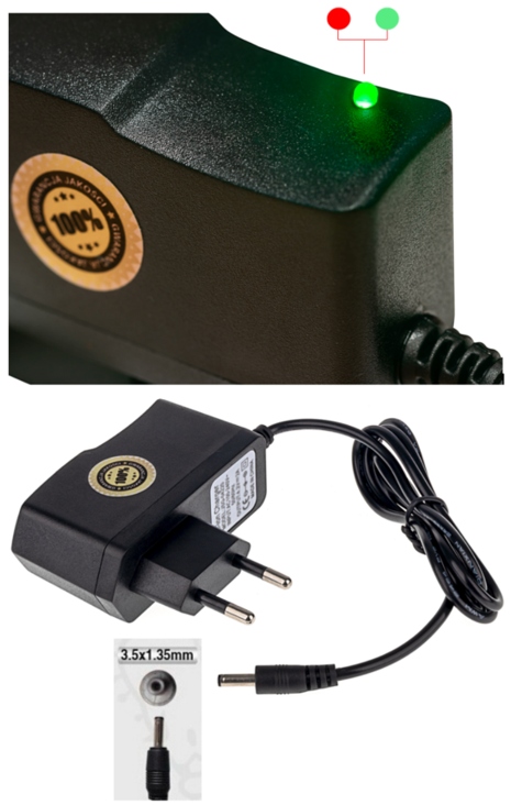 ŁADOWARKA SIECIOWA ZASILACZ 8.4V 1A (3.5x1.35) Kolor czarny