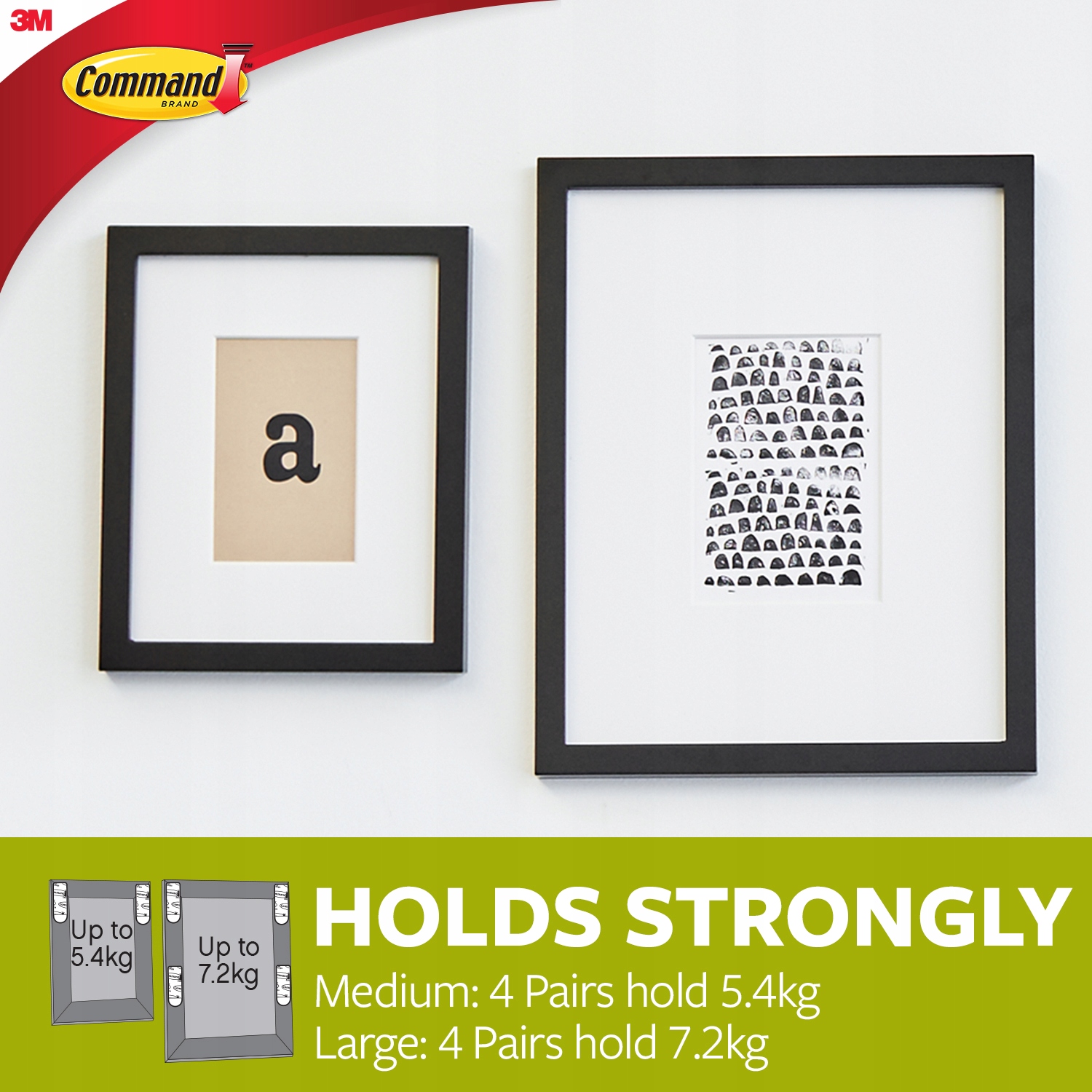 Command rzepy do wieszania obrazów bez wiercenia 2 rozmiary 12 sztuk Marka Command