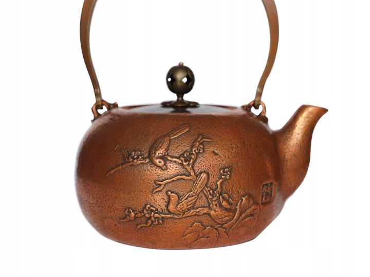 Čajník medený 1,1L čajová kanvica lúhovač MPLCo straka