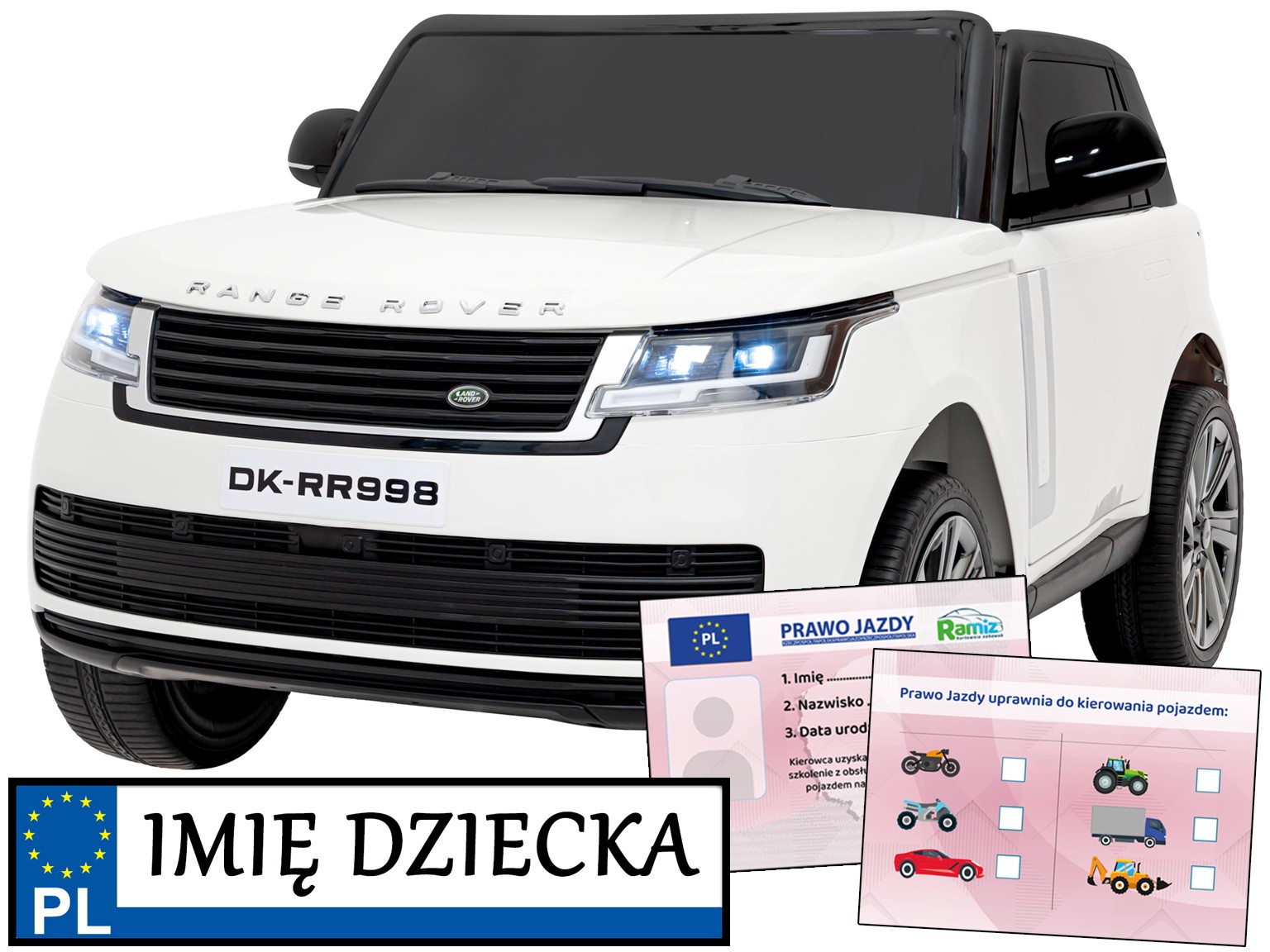 auto na akumulator Range Rover Suv Lift pilot 4 silniki 35W pasy