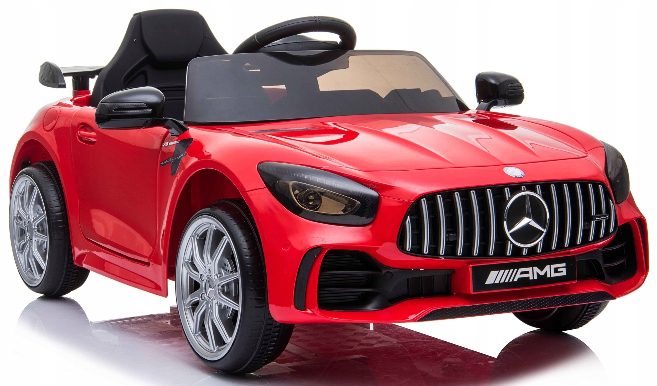 Auto Mercedes AMG GTR dla dzieci Pilot 2.4G skóra akumulator LED koła EVA