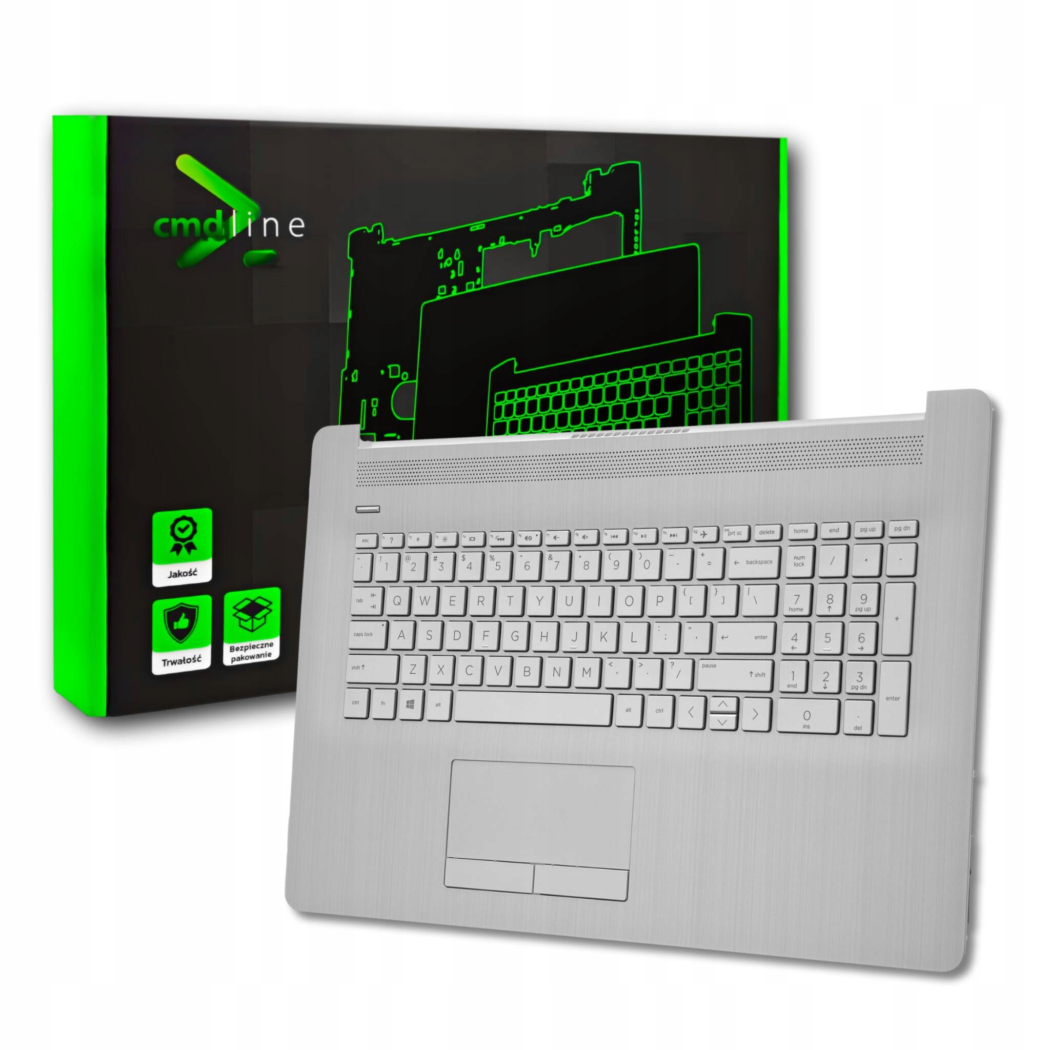 Palmrest Klawiatura Do Hp 17-BY 17-CA Sil Led