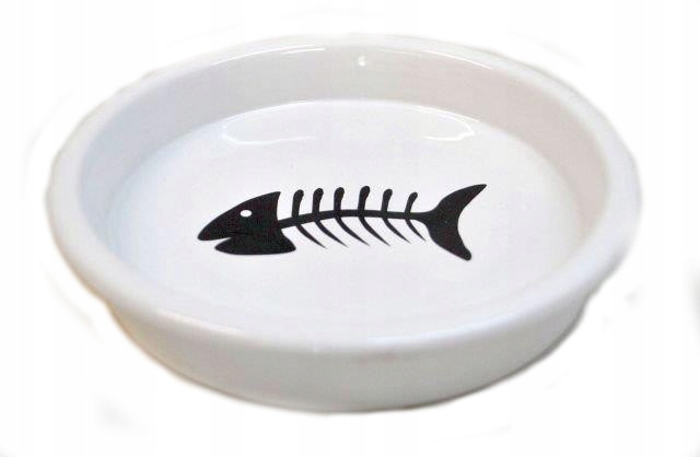 

Miska ceramiczna Yarro wzoór szkieletu ryby Biały