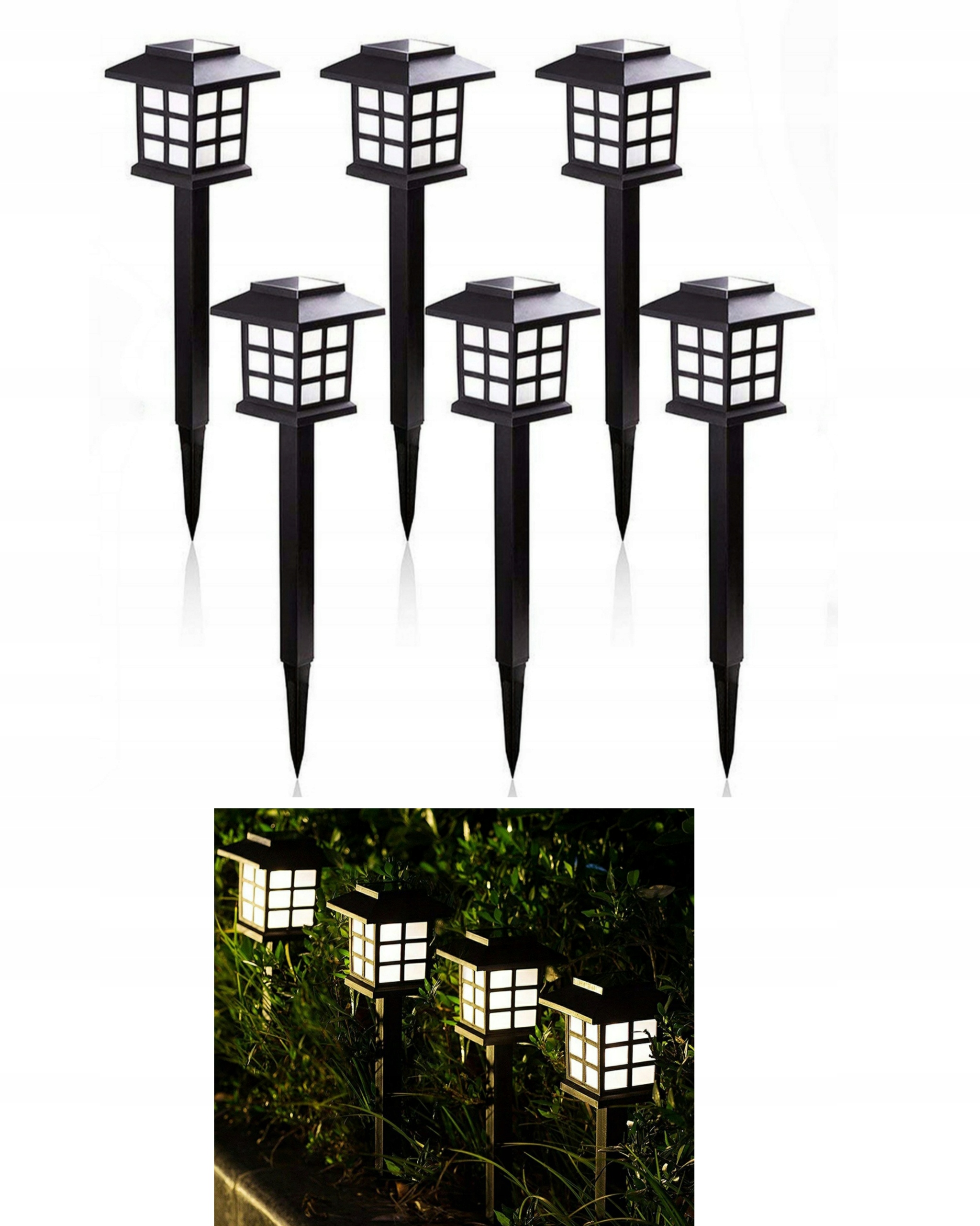 

6 X Lampa Solarna Led Latarnia Ogrodowa Domek