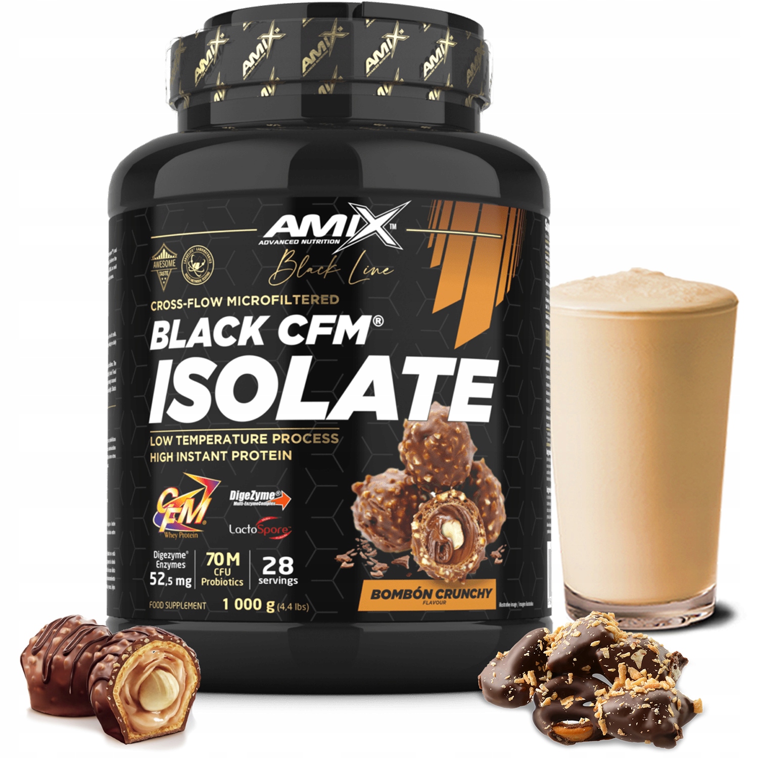 Protein Izolát Amix Iso Prime Black Cfm 1 kg Křehké Pralinky
