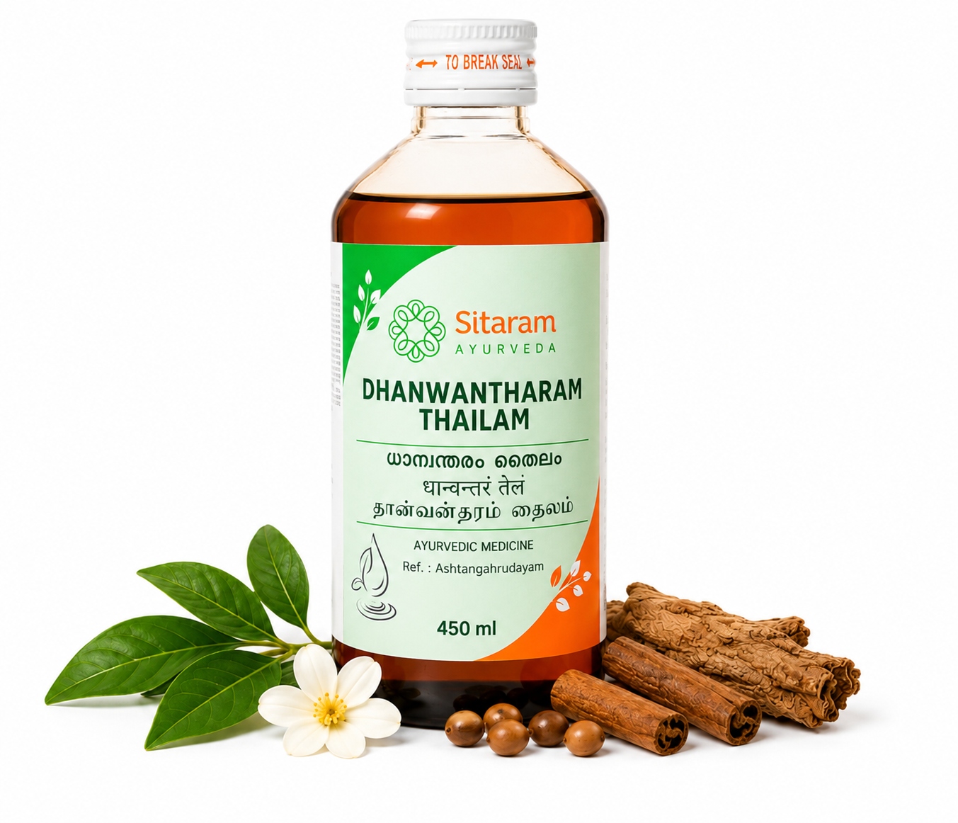 Dhanwantharam Thailam 450 ml – ból stawów, nerwy, regeneracja, Vata