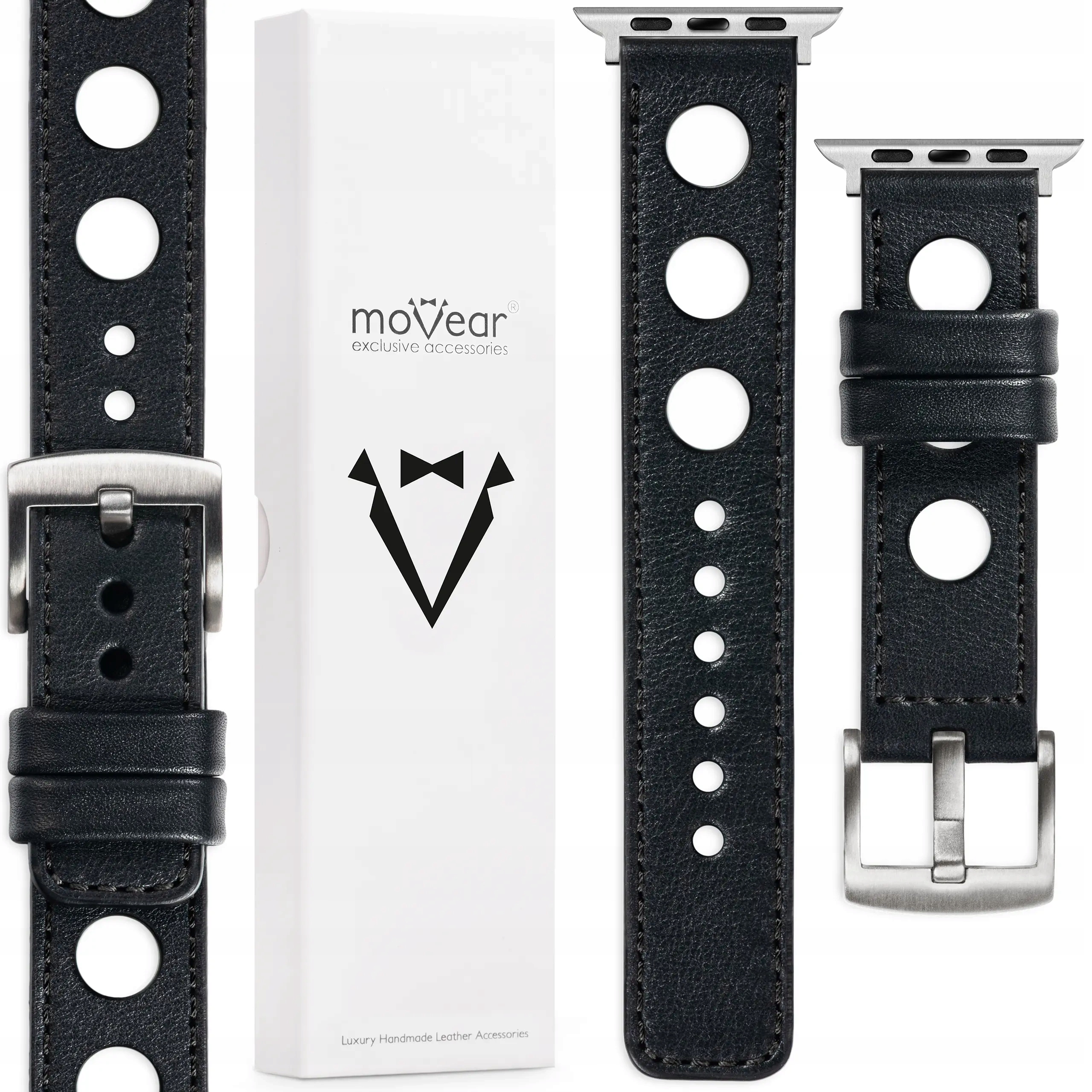 Pásek pro Apple Watch 49/46-44 mm Kožený Premium 22 mm Movear