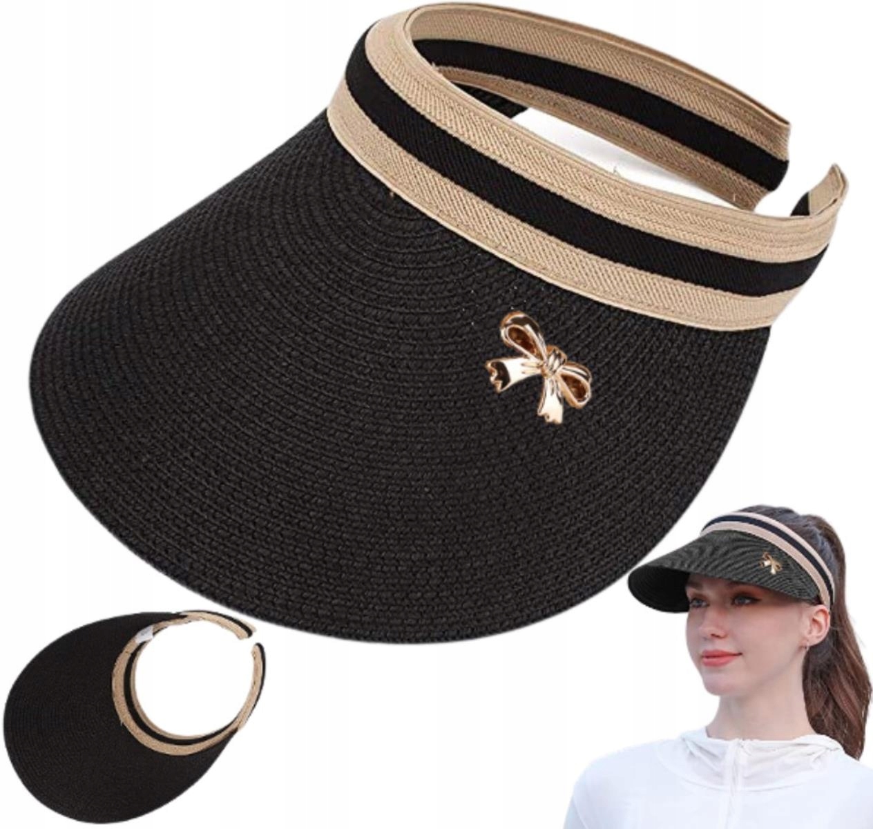 

Daszek słomiany przeciwsłoneczny czapka z daszkiem