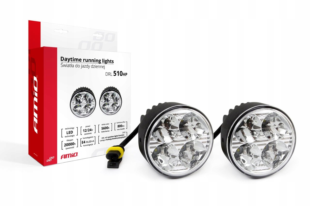 Światła do jazdy dziennej DRL 510HP LED OKRĄGŁE