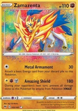 Karta Pokemon Amazing Rare Zamazenta (VIV 102)