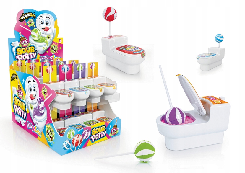Levně Johny Bee Lízátko Wc Kibelek Sour Potty 24 ks x 19 g