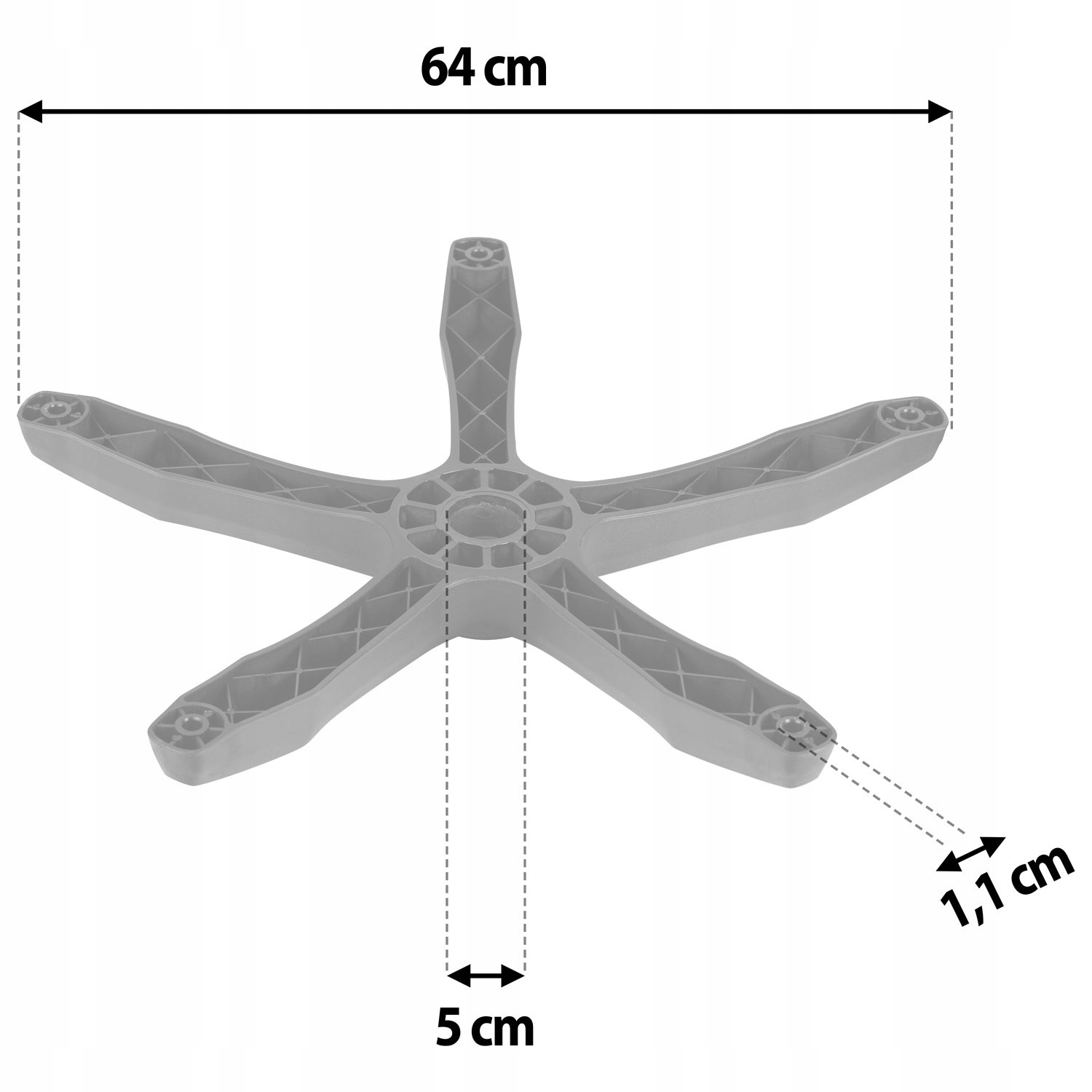 Podstawa do fotela 320mm czarno-szara Kod producenta 2906