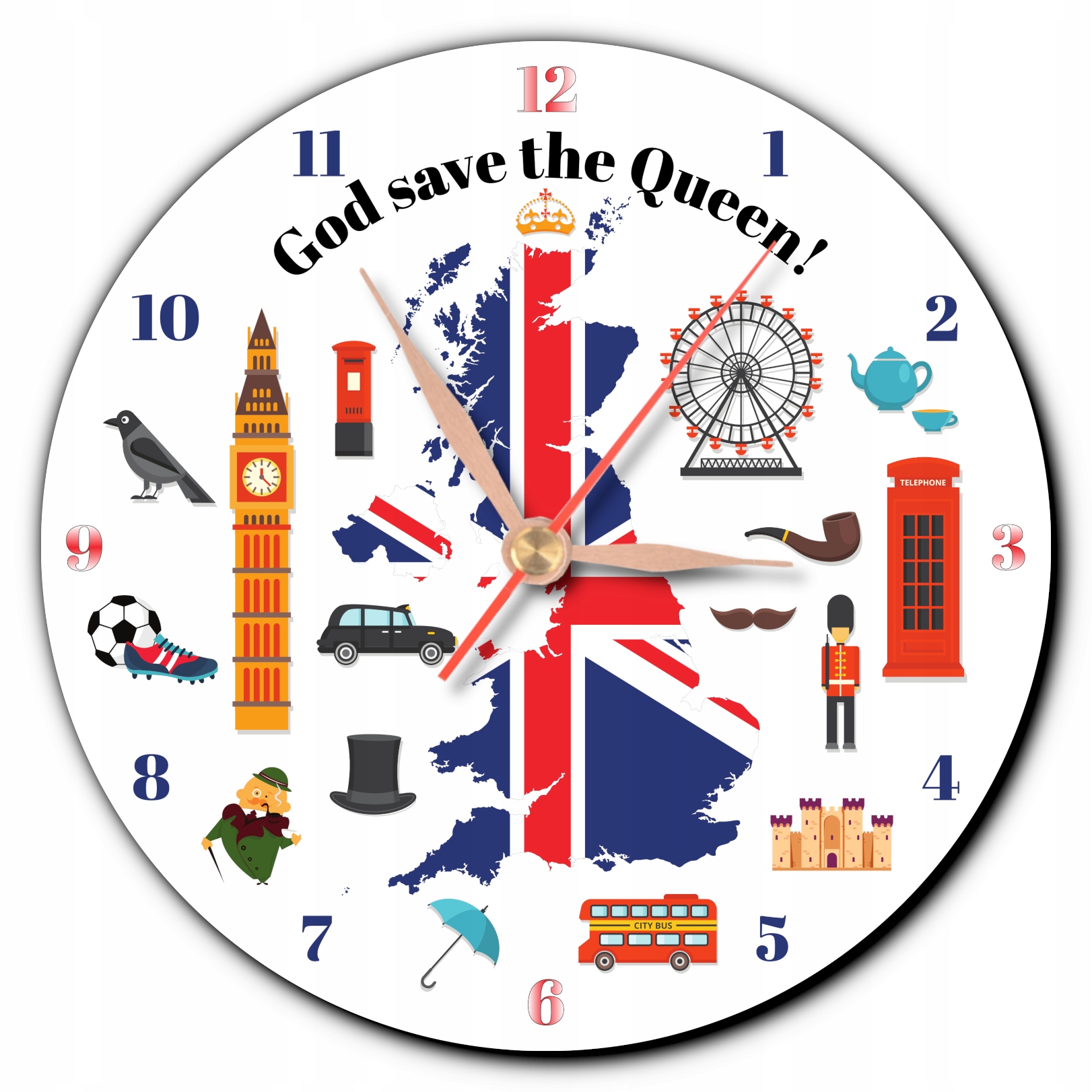

Zegar ścienny Anglia Wielka Brytania symbole flaga