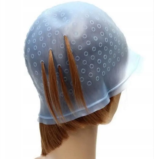 Profesjonalny Czepek SILIKONOWY Szydełkiem Do PASEMEK Wielokrotnego Użytku Kolor dominujący biały