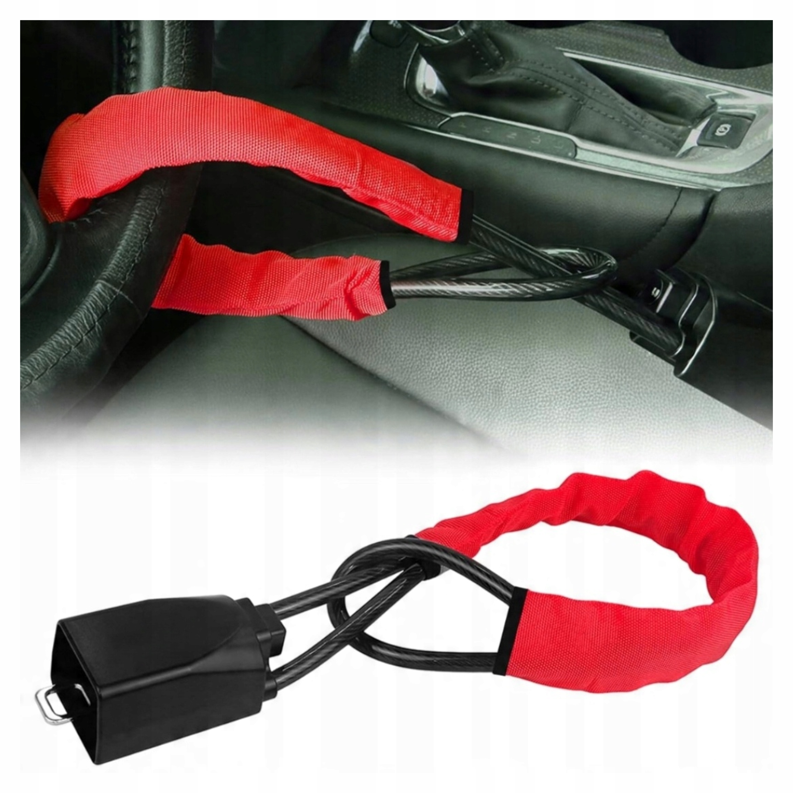 Zámek Volantu Na Sponu Bezpečnostního Pásu Proti Krádeži Automobilu