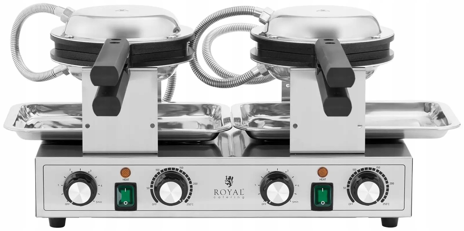 Gofrownica bąbelkowa podwójna 2800W Royal Catering RCWM-2800-B 10012896