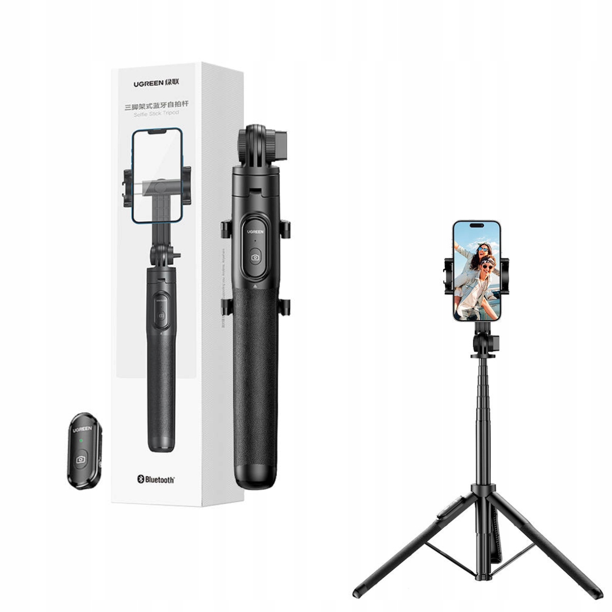 Selfie Stick Kijek Teleskopowy Statyw Tripod Z Pilotem Bluetooth 5.1 Ugreen