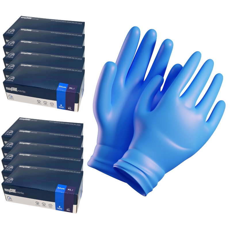 Nitrilové rukavice Bezpudrové Easycare Zarys modré roz.XL 10 balení