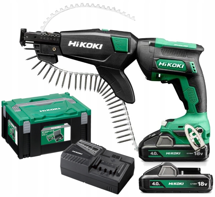 Wkrętarka Do Płyt G/k Gips Kartonu Hikoki W18DA Wcz Z Magazynkiem 2X4Ah 18V