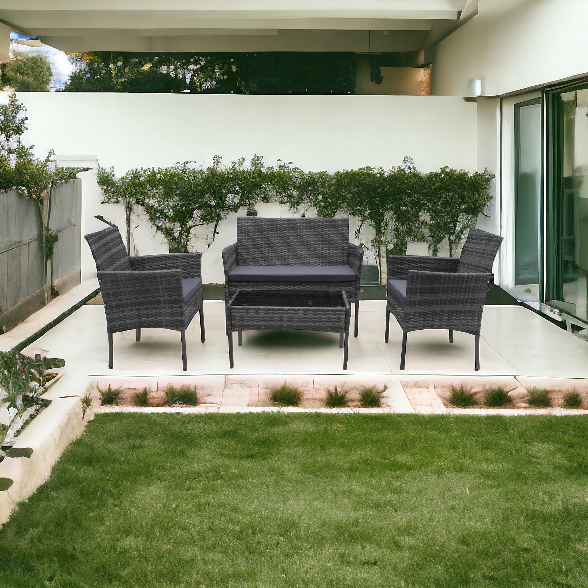 ZESTAW OGRODOWY SFS010 MEBLE OGRODOWE ZESTAW MEBLI OGRODOWYCH 4 KOLORY Materiał dominujący technorattan