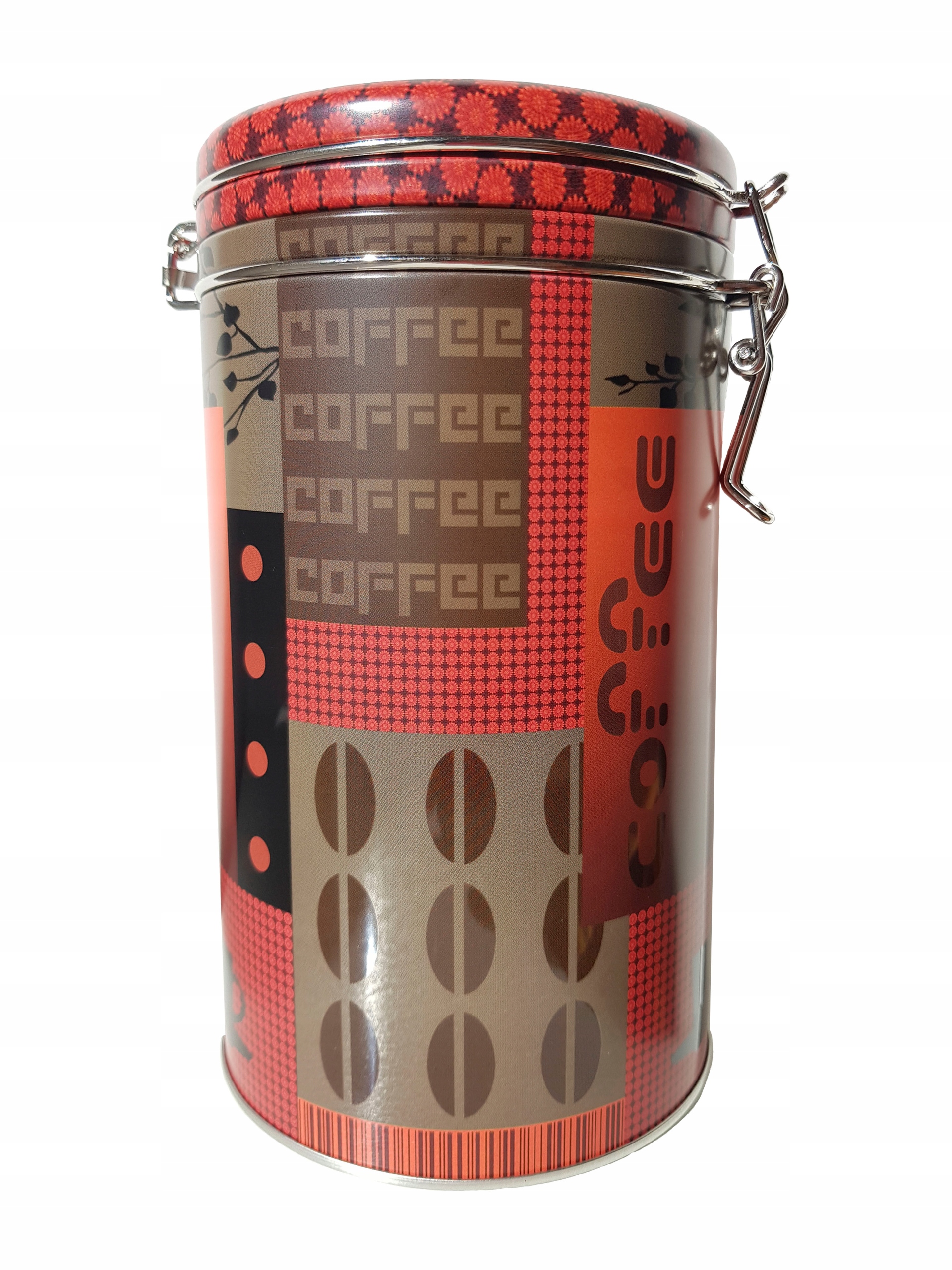 

Puszka Metalowa z Klipsem Pojemnik na Kawę 19cm