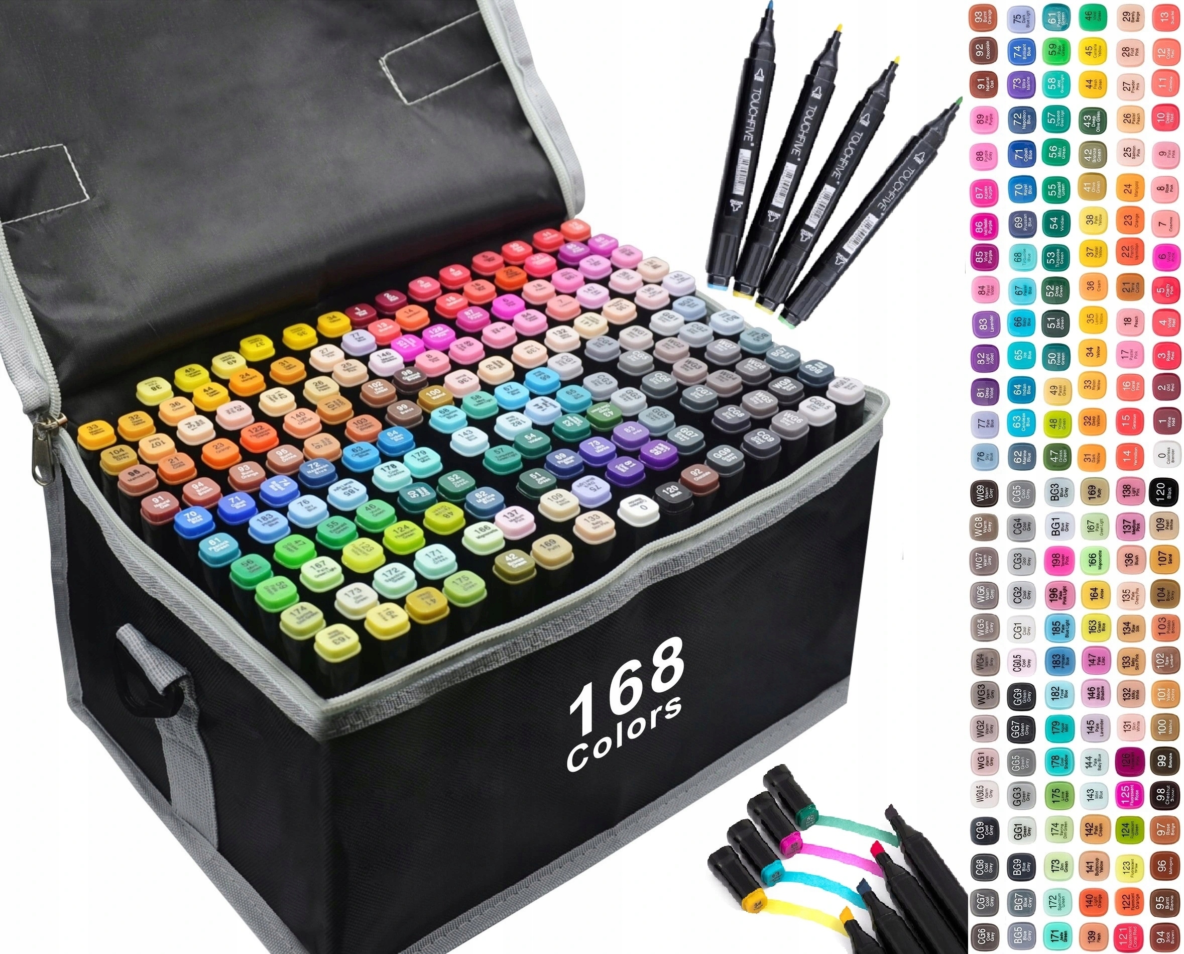 

Markery Zestaw 168 Sztuk Etui Nasycone