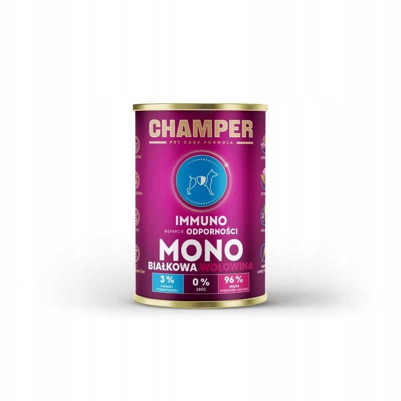 Champer Immuno Monoproteinové hovězí vlhké krmivo pro psy 400 g