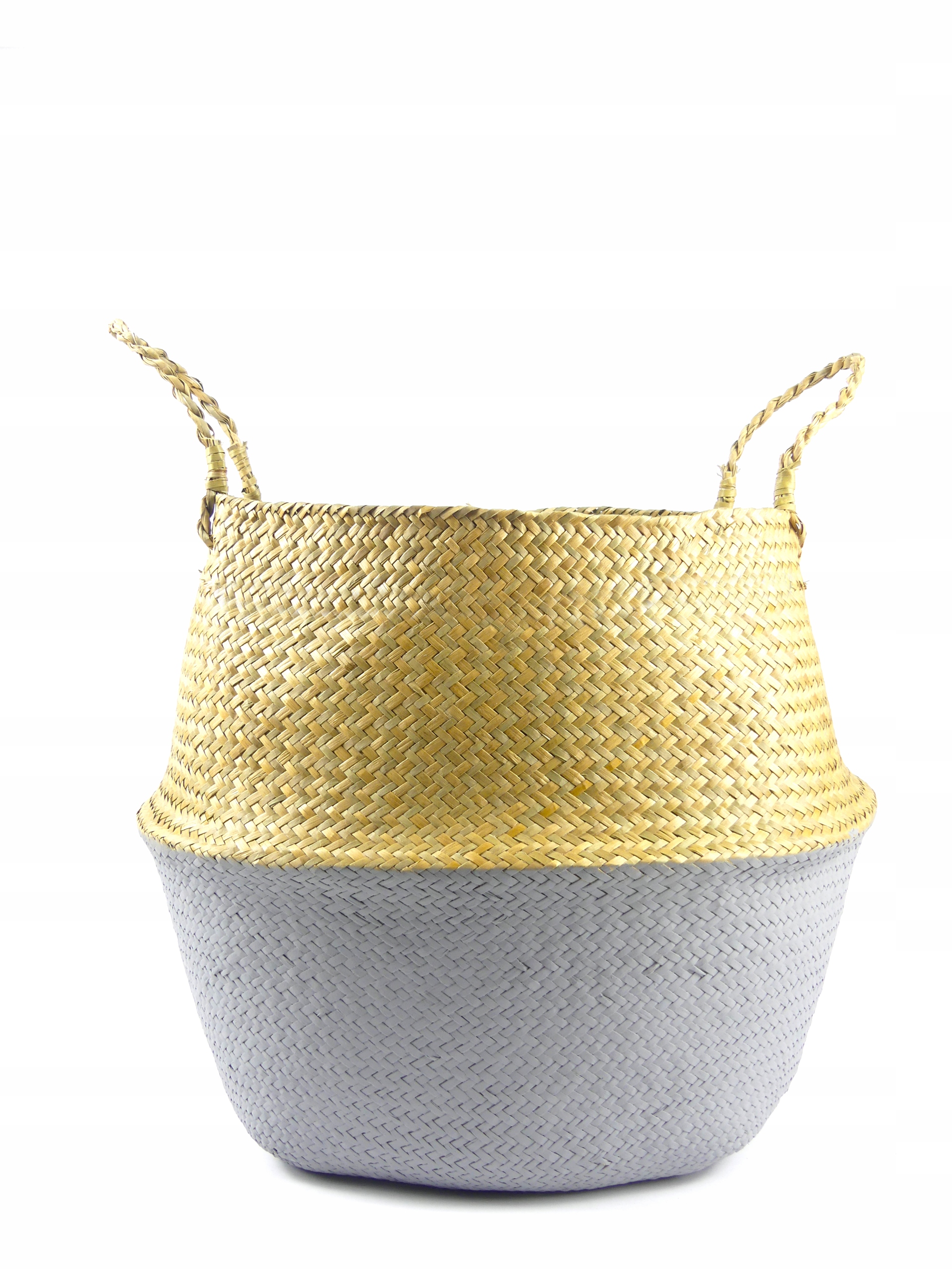 

Pleciony Kosz Osłonka Trawa Morska Naturalny Szary