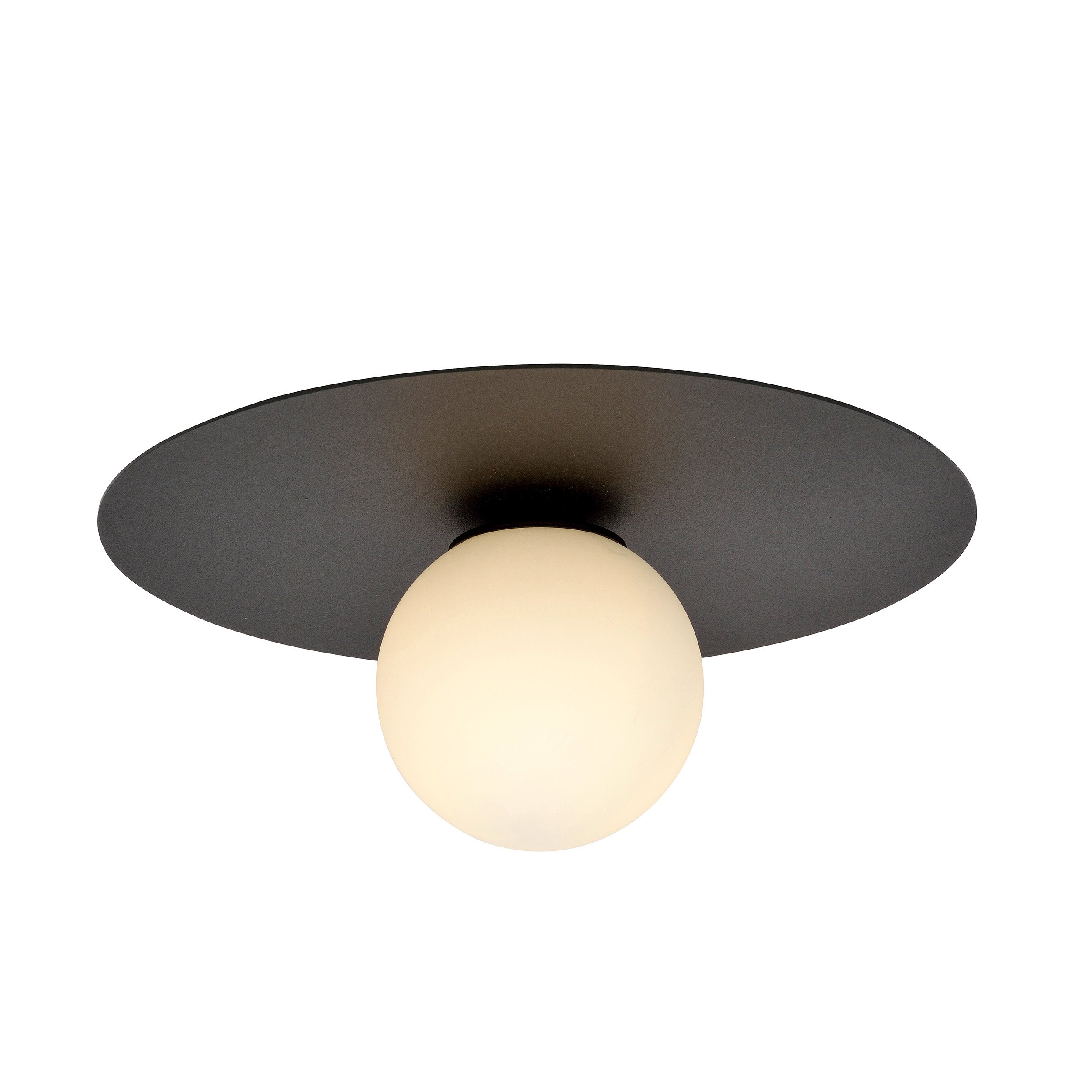 Stropná lampa stropné svietidlo Solar 1 čierna sklenená, okrúhle tienidlo do predsiene