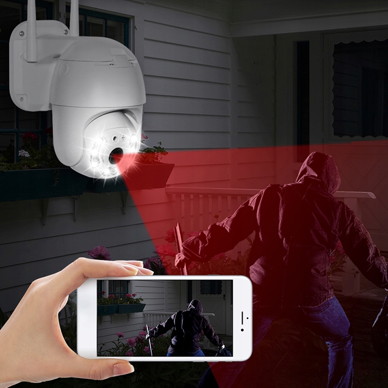 KAMERA OBROTOWA ZEWNĘTRZNA WIFI 4K 8MP UHD HD Funkcje głośnik mikrofon nagrywanie na kartę pamięci sterowanie PTZ Wi-Fi