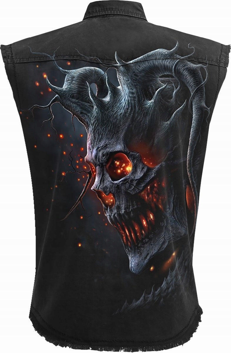 Death Embers Džínová spirálová vesta bez rukávů L