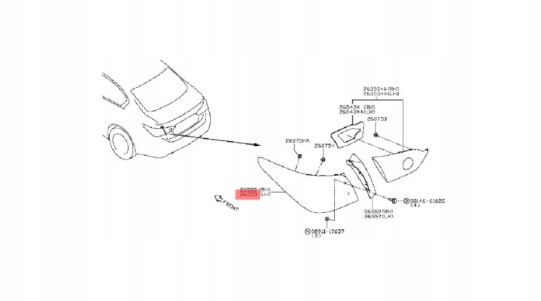 Lampa tylna lewa Infiniti